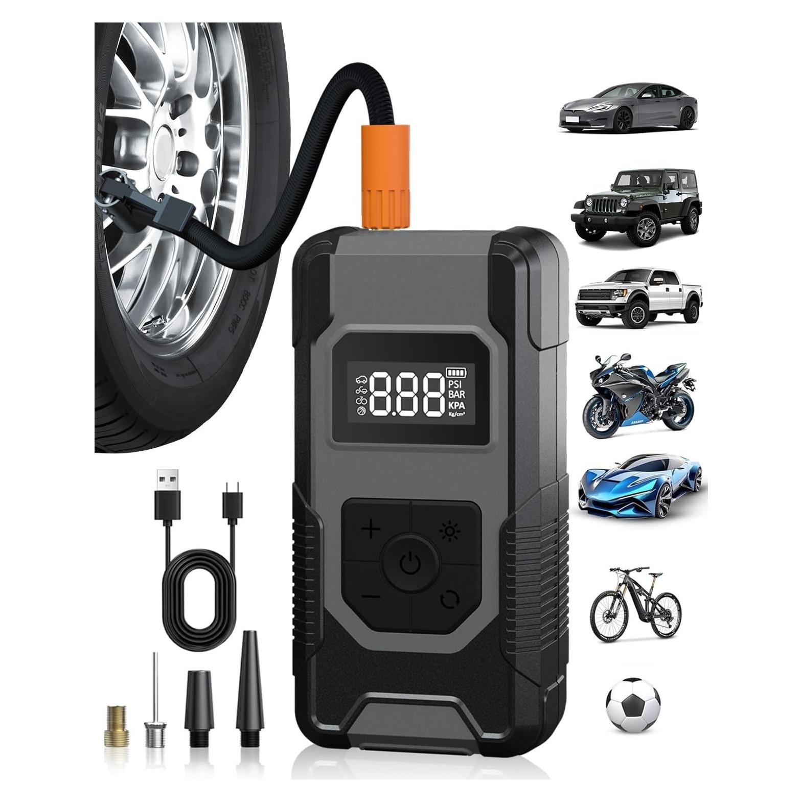 Compresor de Aire Portátil ToobTiill 120W Inalámbrico con Manómetro