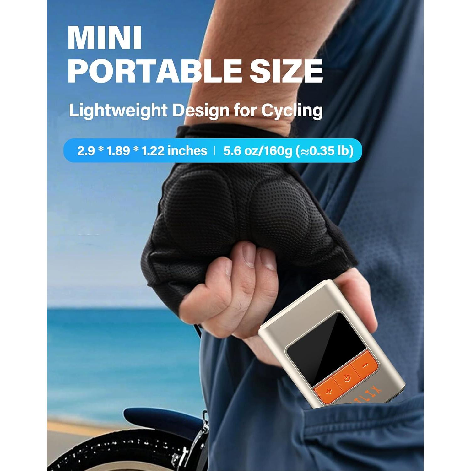 Mini bomba de neumáticos Agilix 120 PSI con manómetro