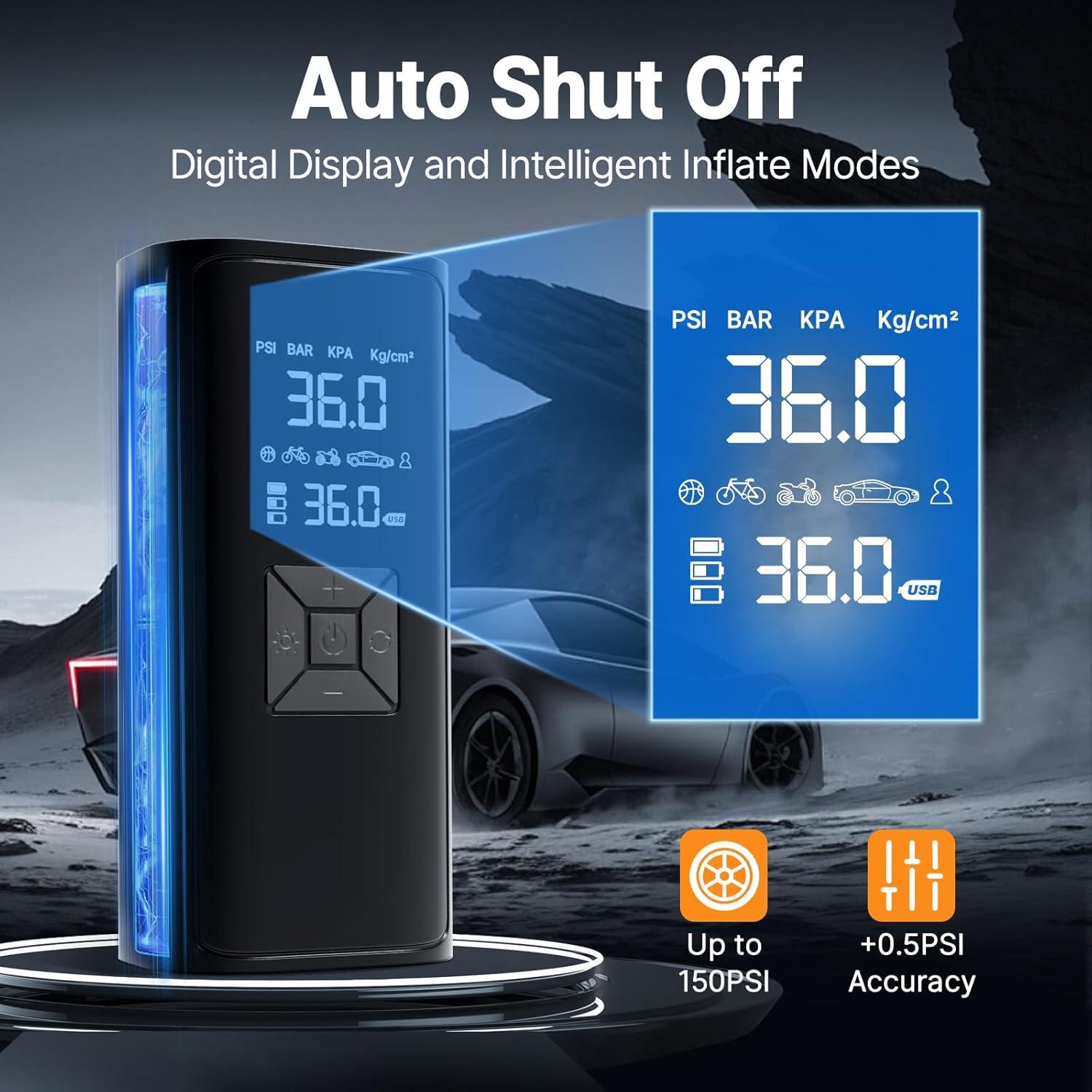 Compresor de Aire Portátil Genérico 150 PSI Bomba Sin Cable