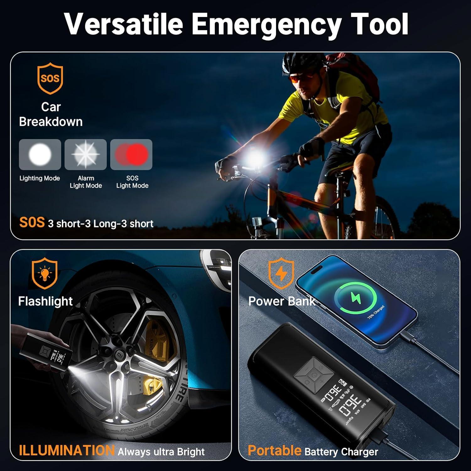 Compresor de Aire Portátil Genérico 150 PSI Bomba Sin Cable