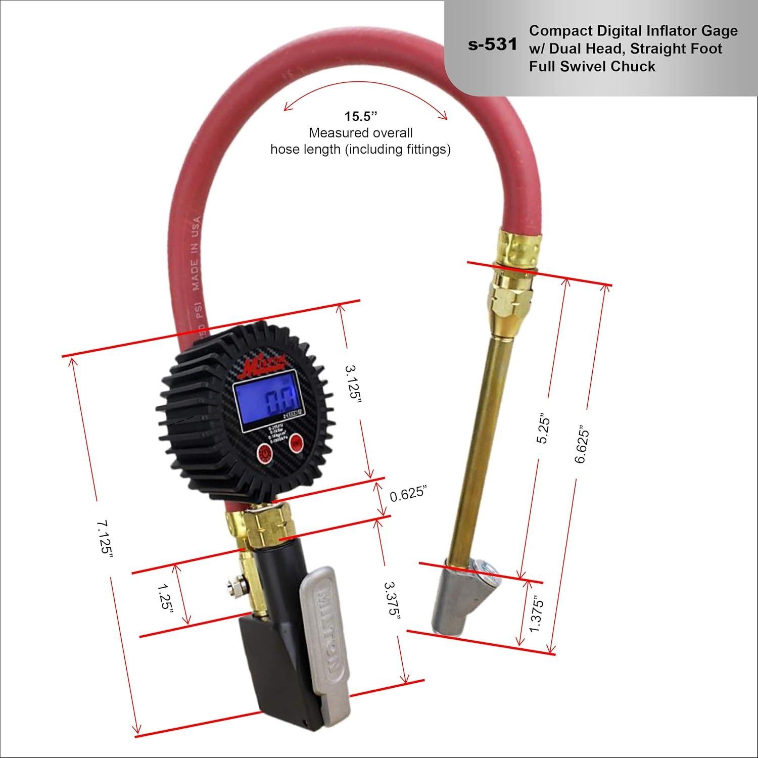 Inflador Digital de Neumáticos Milton S-531 255 PSI Compacto