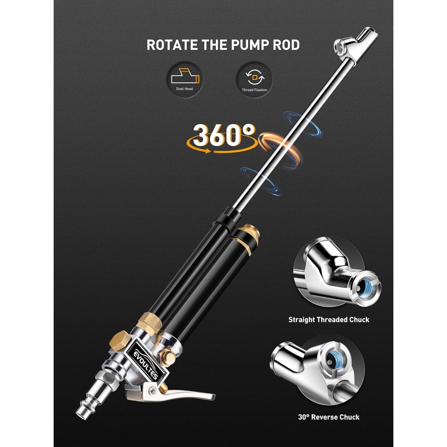 Inflador de Neumáticos EVOULTES con Manómetro 10-120 PSI