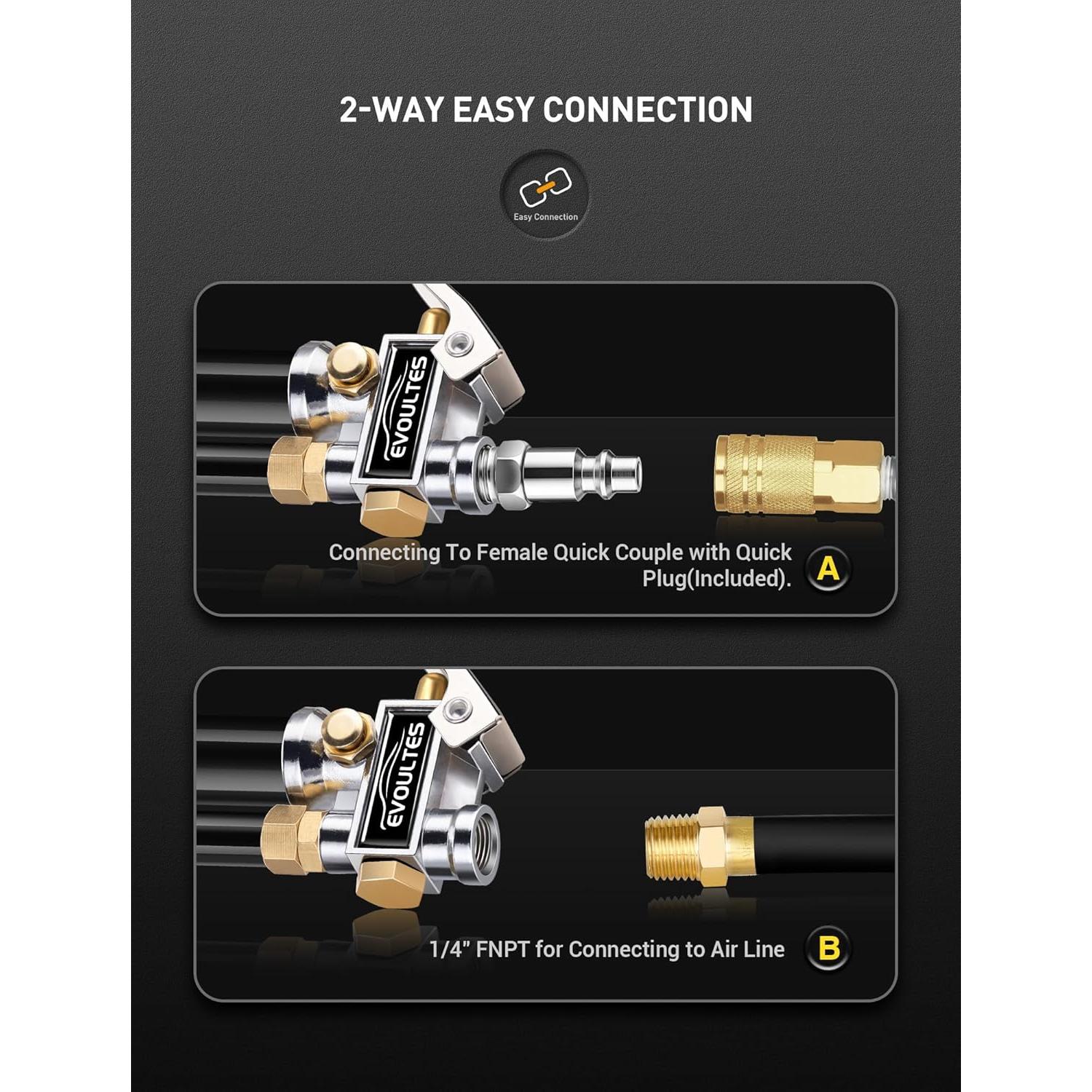 Inflador de Neumáticos EVOULTES con Manómetro 10-120 PSI