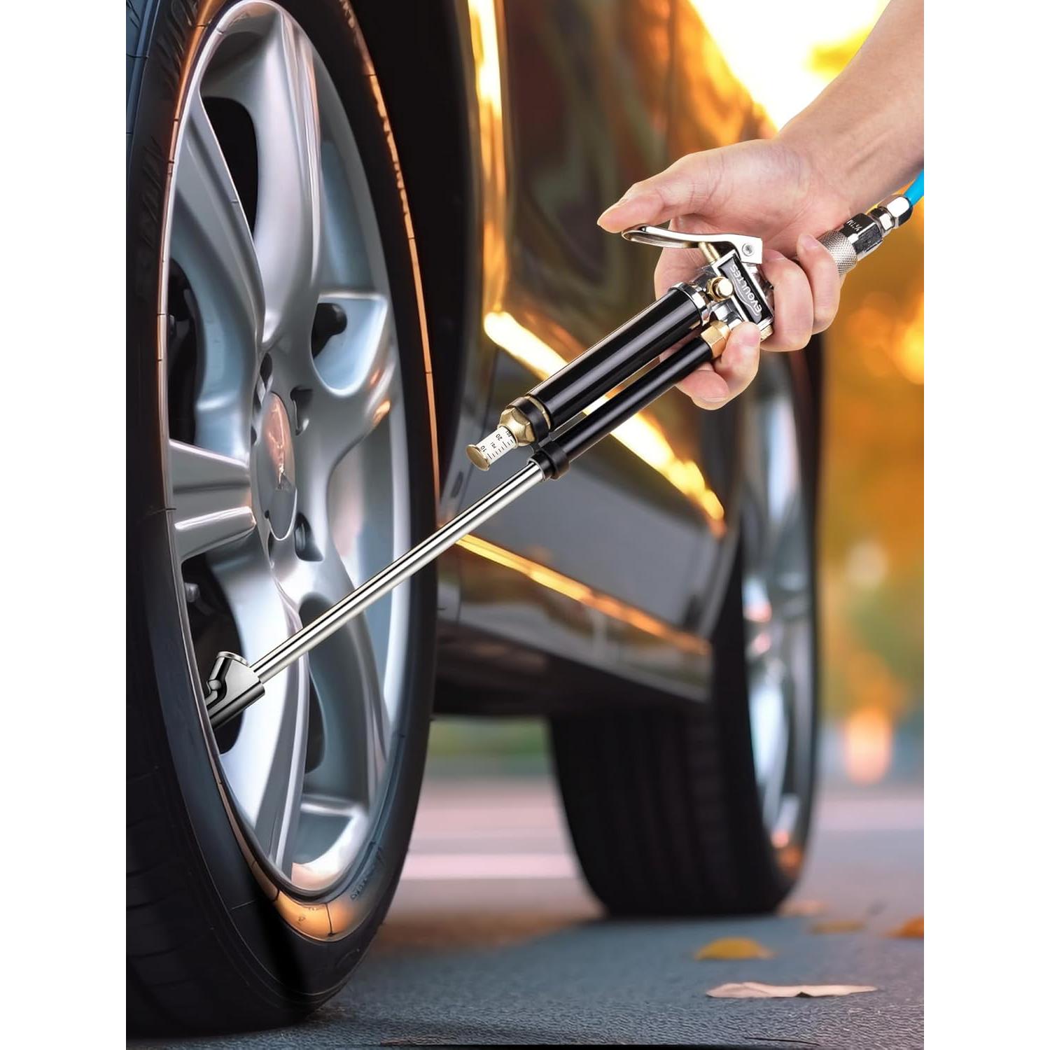 Inflador de Neumáticos EVOULTES con Manómetro 10-120 PSI