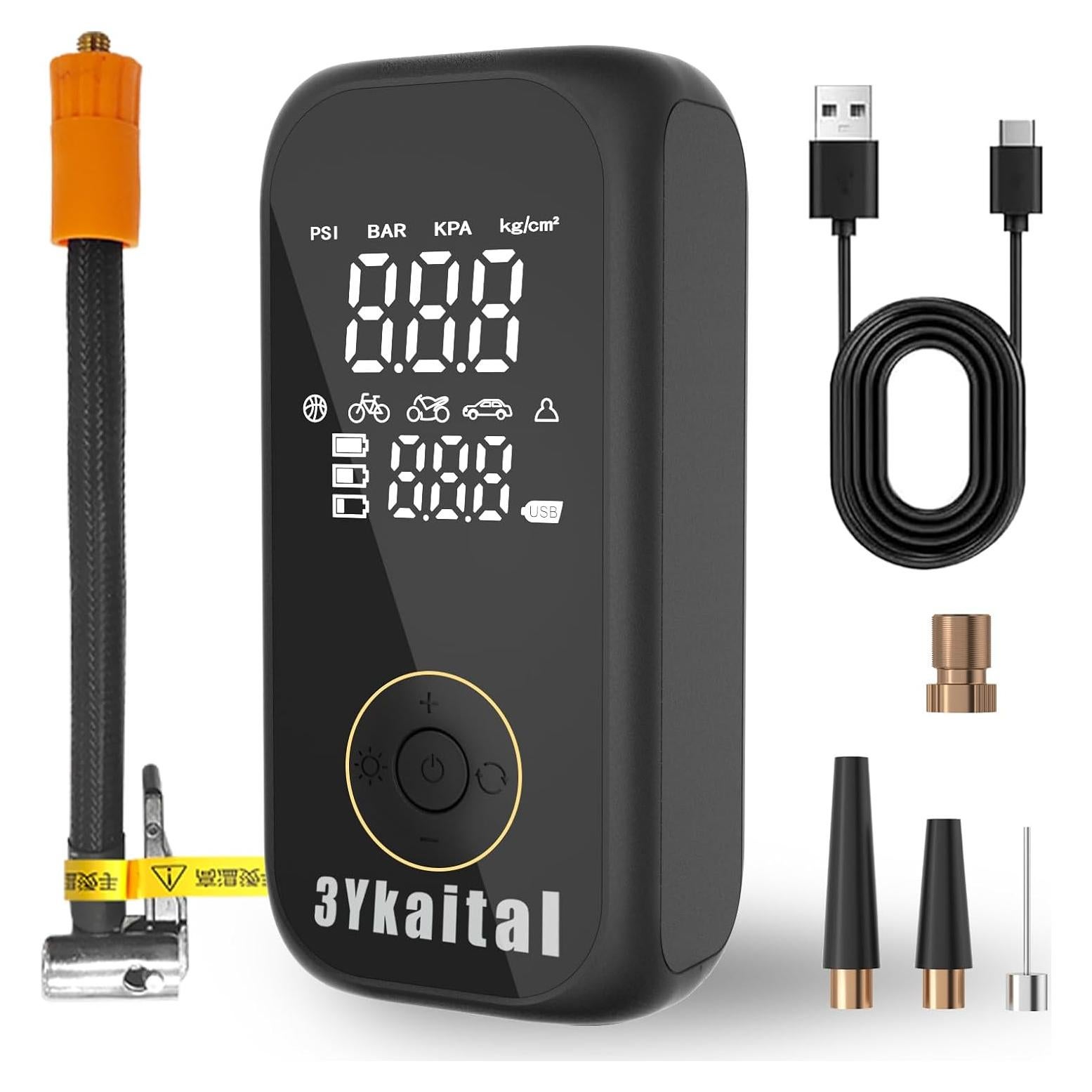 Compresor de Aire Portátil 3Ykaital 150 PSI Digital Inalámbrico