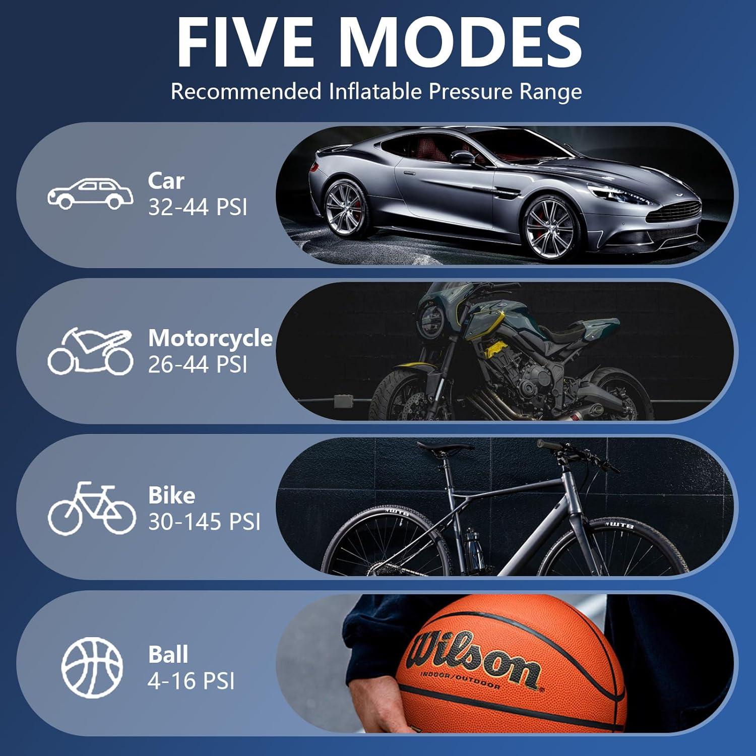 Compresor de Aire Portátil 3Ykaital 150 PSI Digital Inalámbrico