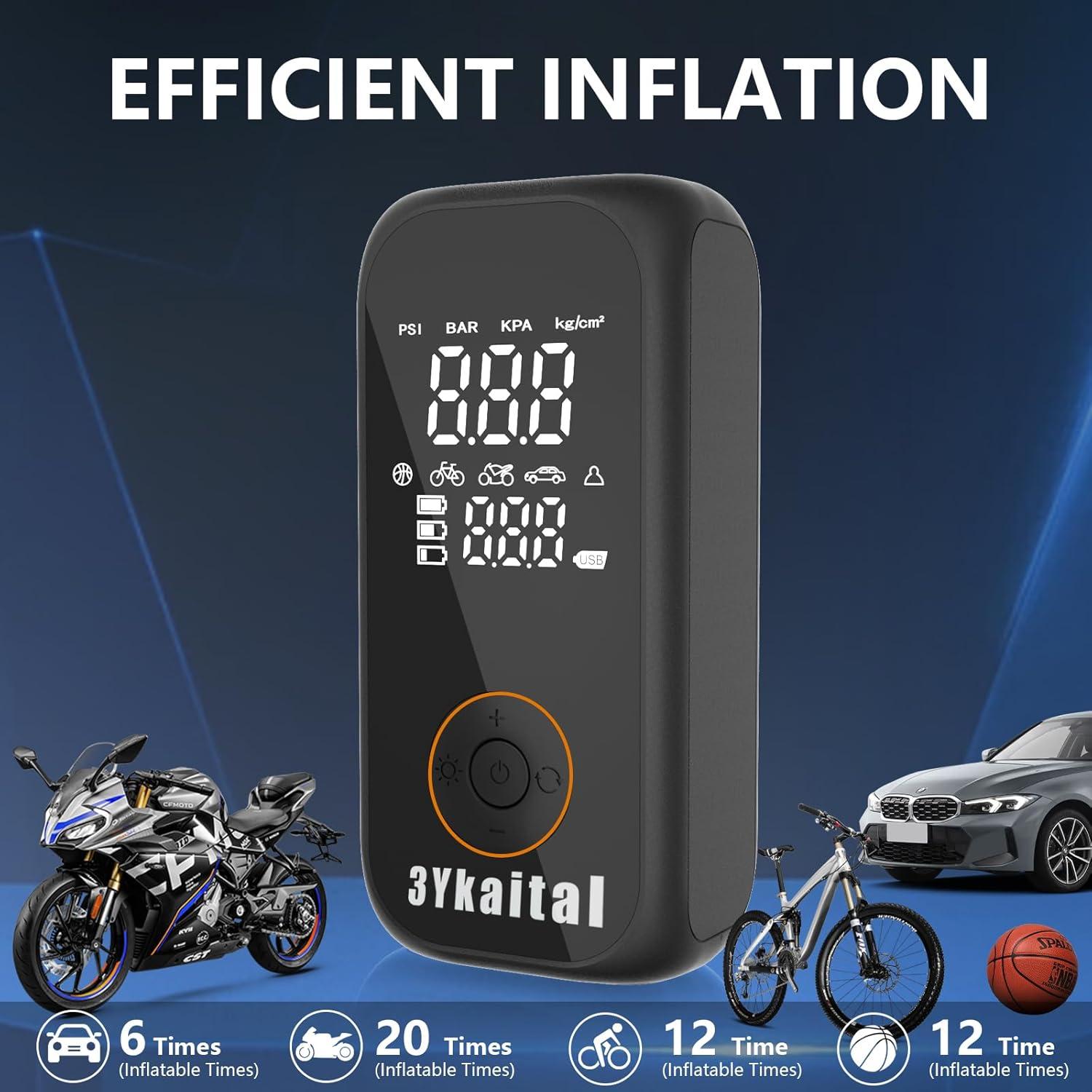 Compresor de Aire Portátil 3Ykaital 150 PSI Digital Inalámbrico