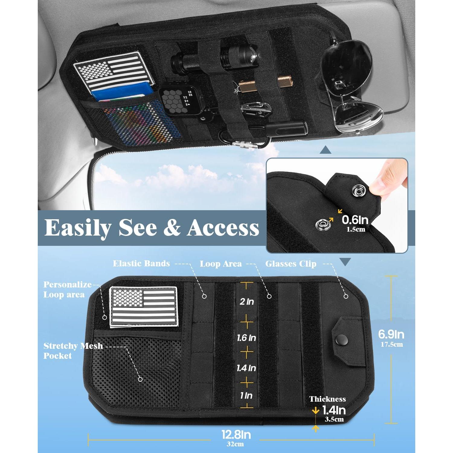 Organizador de Visera de Coche DEEPLITE Nylon 32.5x17.5cm