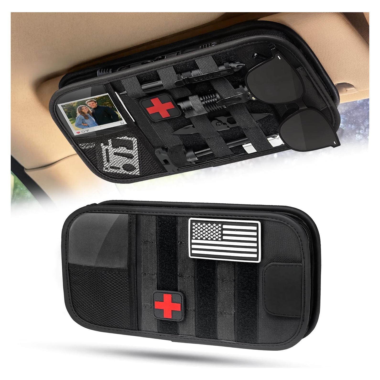 Organizador de Visera de Coche Drsvabze Táctico 1000D Negro