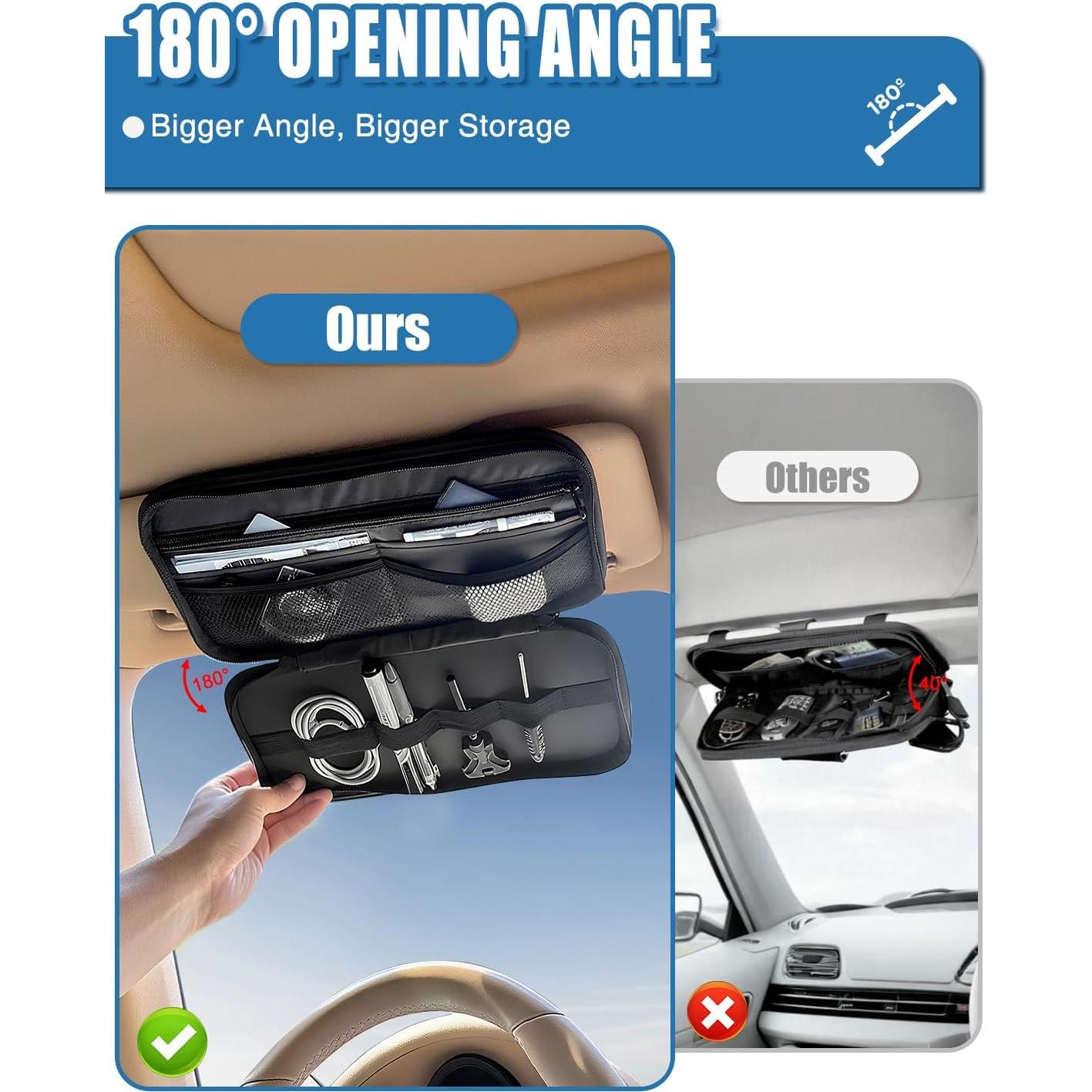 Organizador de Visera de Coche Drsvabze Táctico 1000D Negro