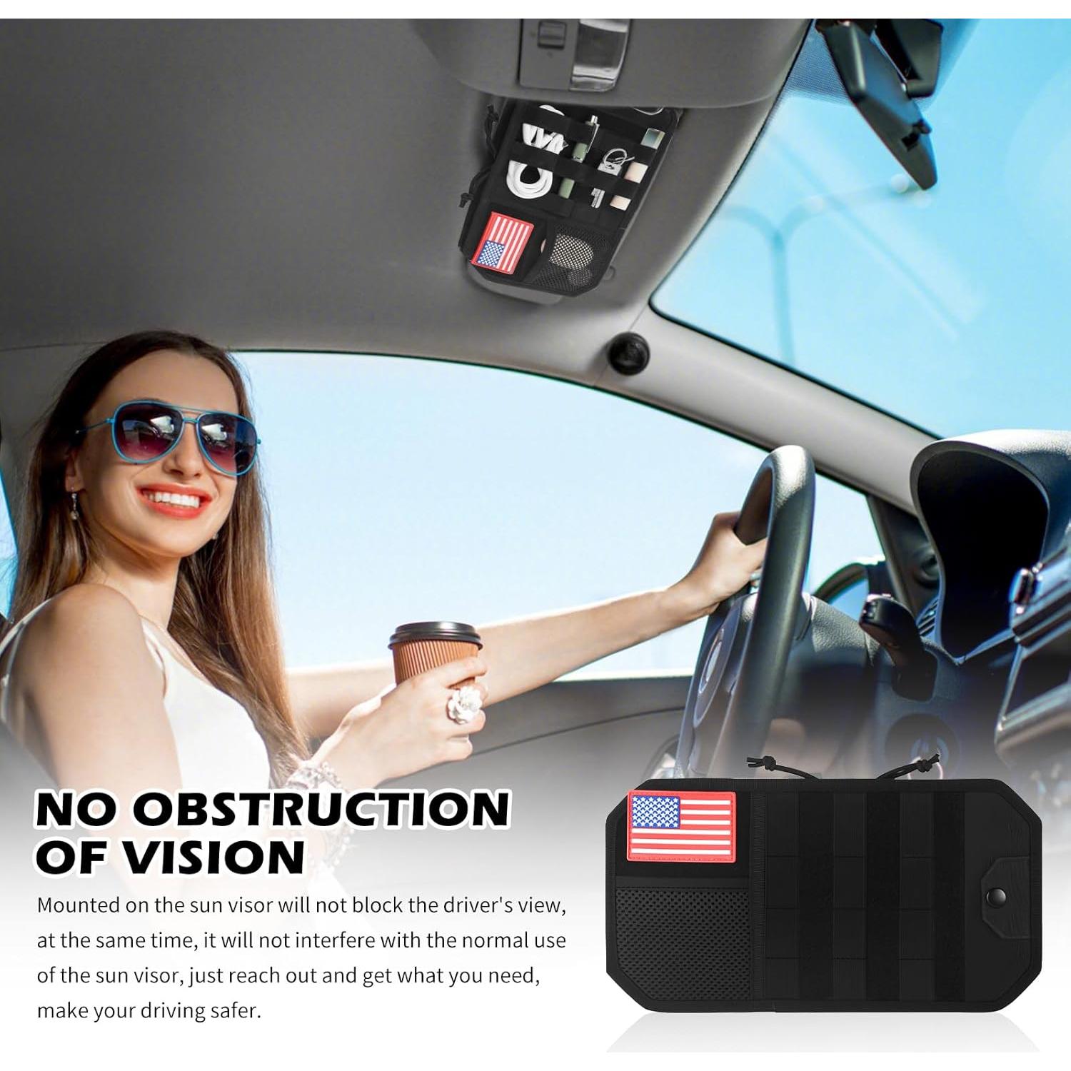 Organizador de Visera de Coche VKQTS 32.5x18.2cm Multifuncional