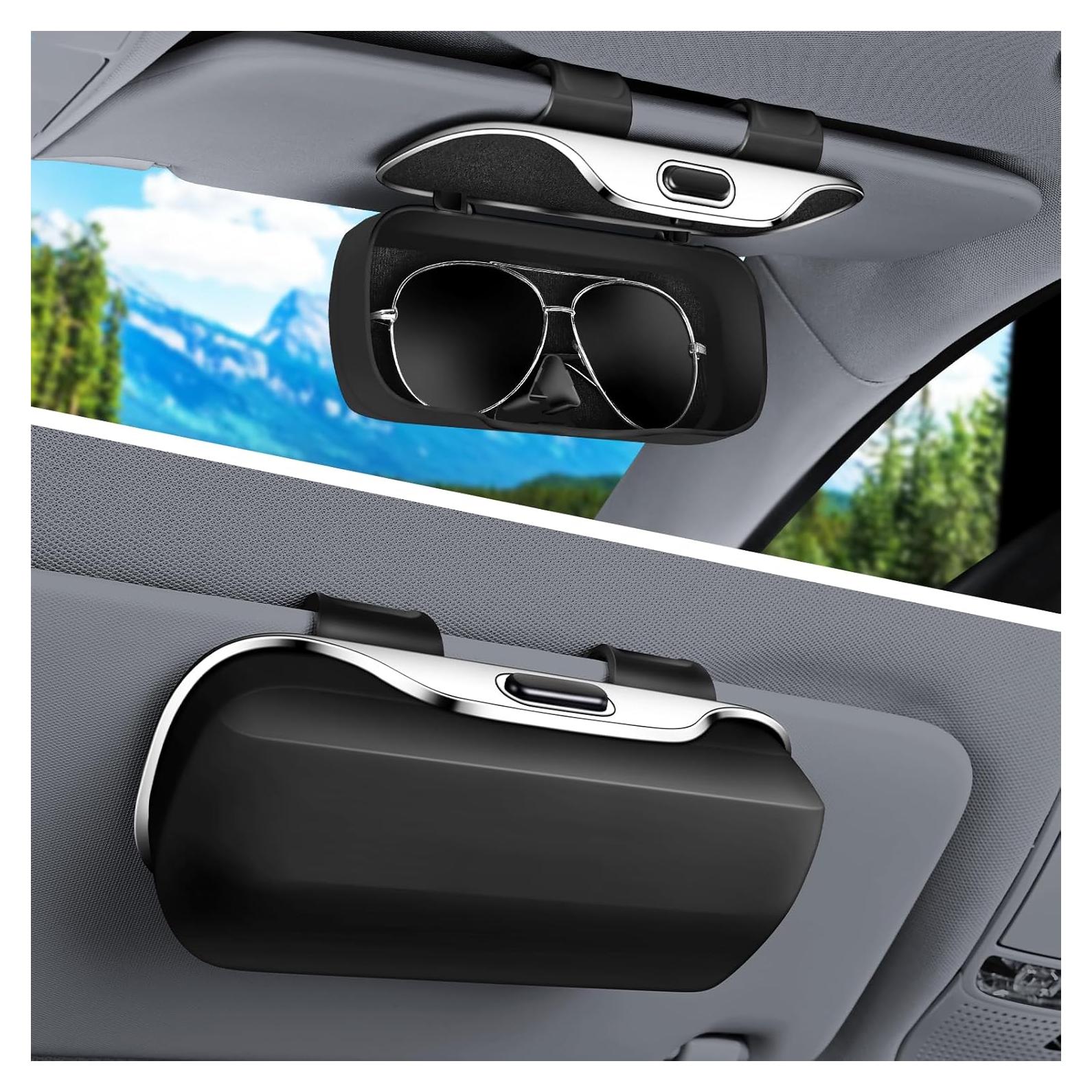 Soporte de Gafas de Sol Pakanana para Visera de Coche Negro