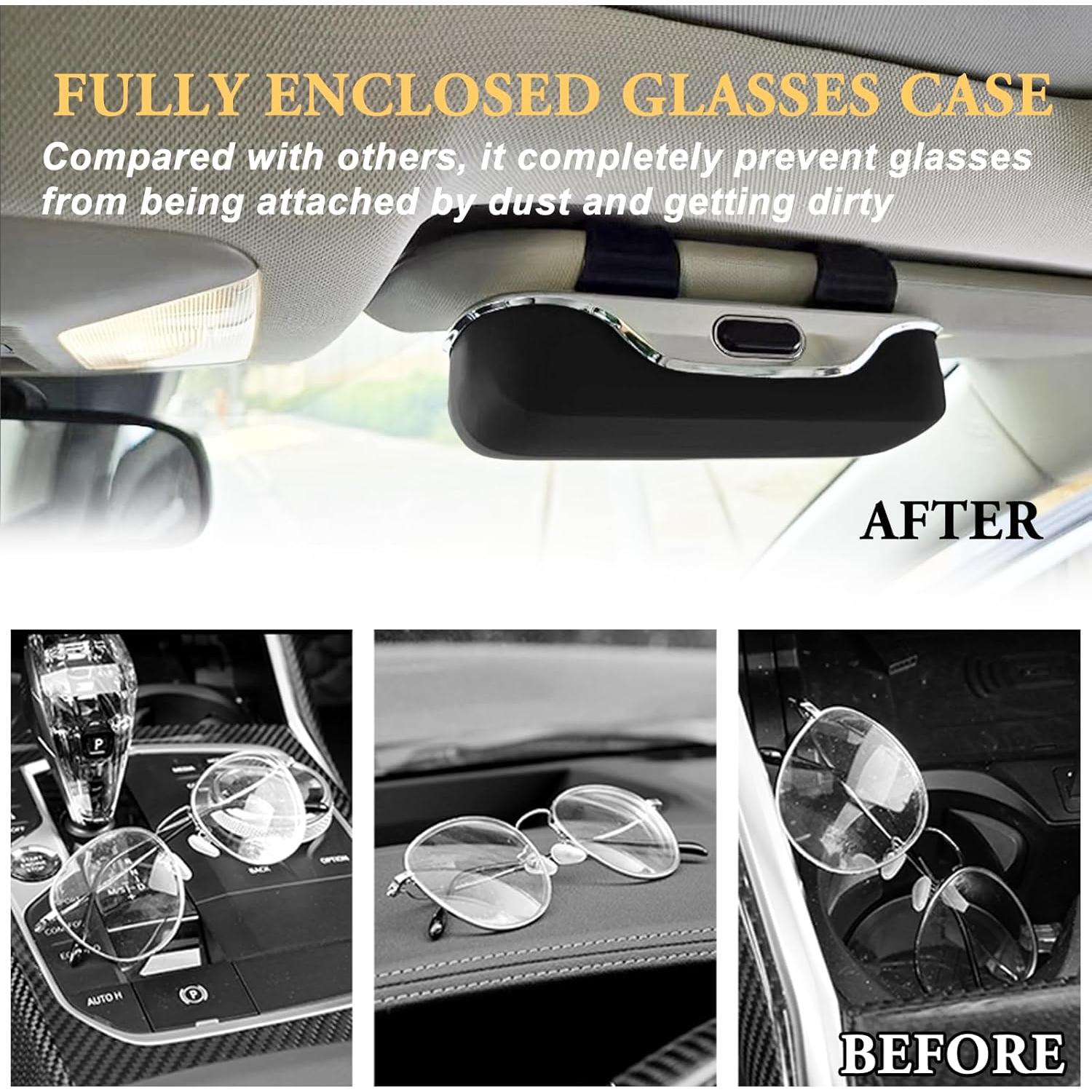 Soporte de Gafas de Sol Pakanana para Visera de Coche Negro