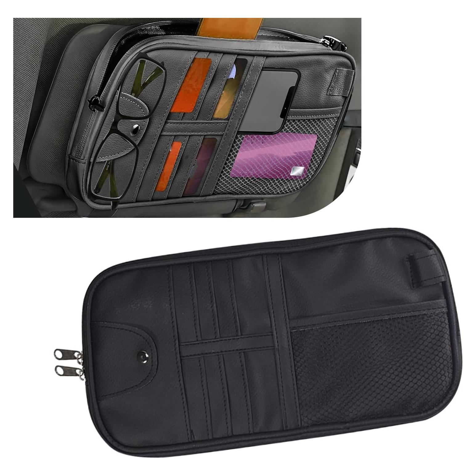 Organizador de Visera Solar Anyhut Negro 30x15 cm Multifuncional