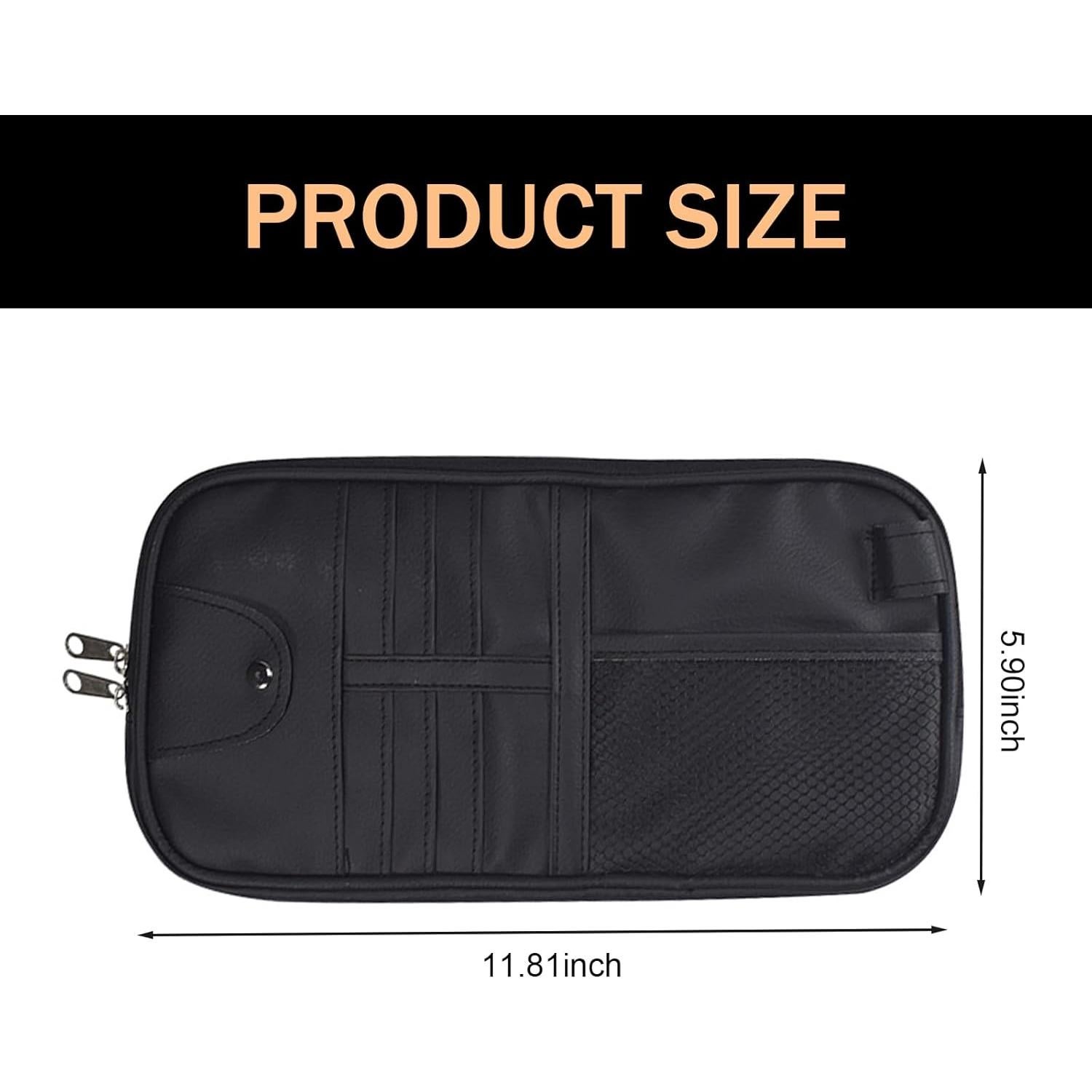 Organizador de Visera Solar Anyhut Negro 30x15 cm Multifuncional