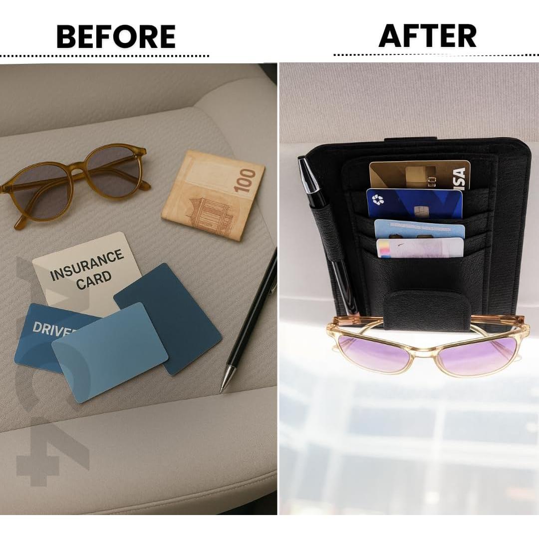 Organizador de Visera de Coche AC4 Compacto con Bolígrafo GRATIS