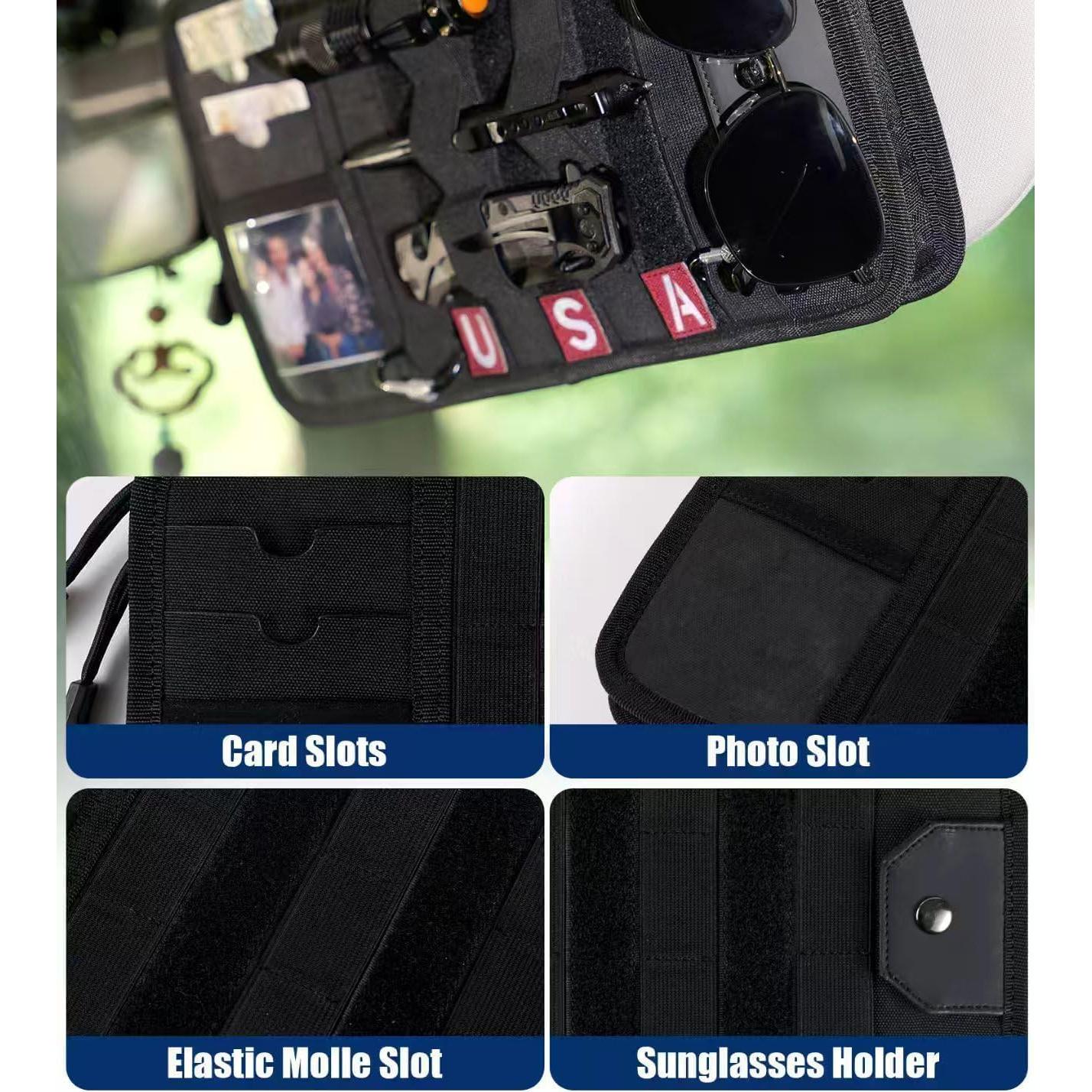 Organizador de Visera de Coche HFLZBRO con Panel MOLLE 32x17.5cm