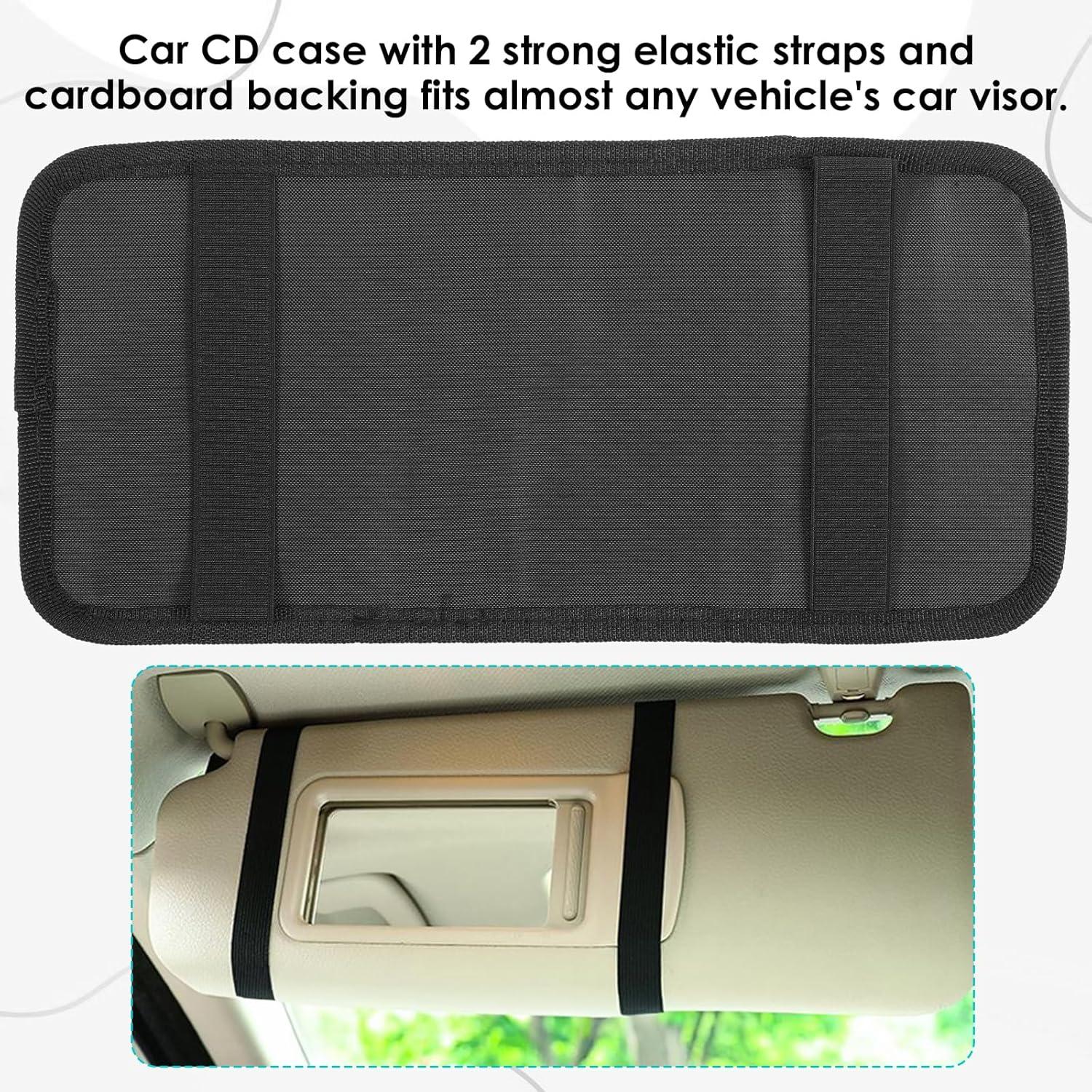 Soporte de CD para coche Trinkrittey con 12 fundas y bolsillo