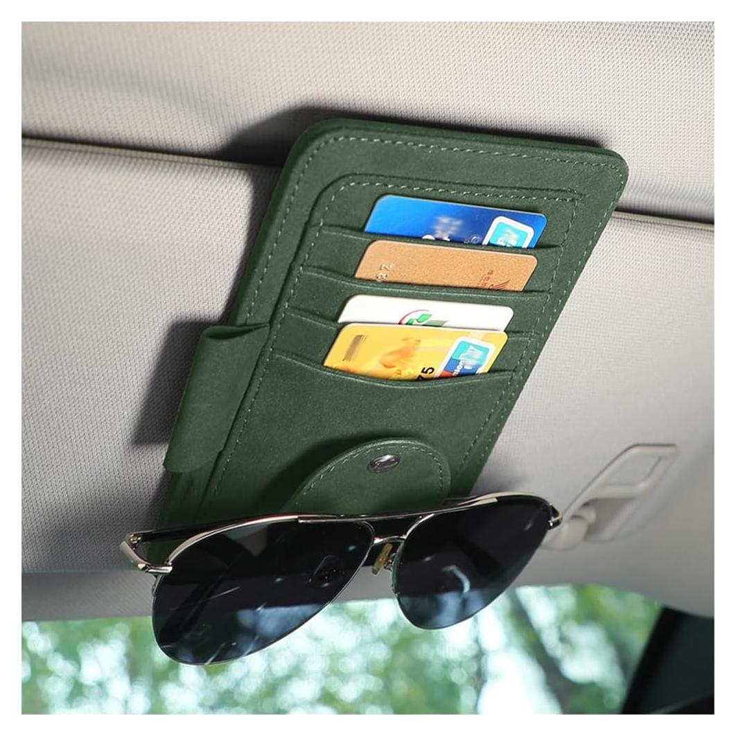 Organizador de Visera de Coche Mandark Verde, Almacenamiento Multifuncional