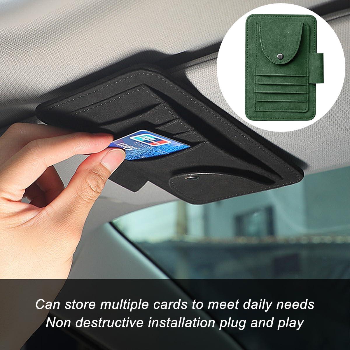 Organizador de Visera de Coche Mandark Verde, Almacenamiento Multifuncional