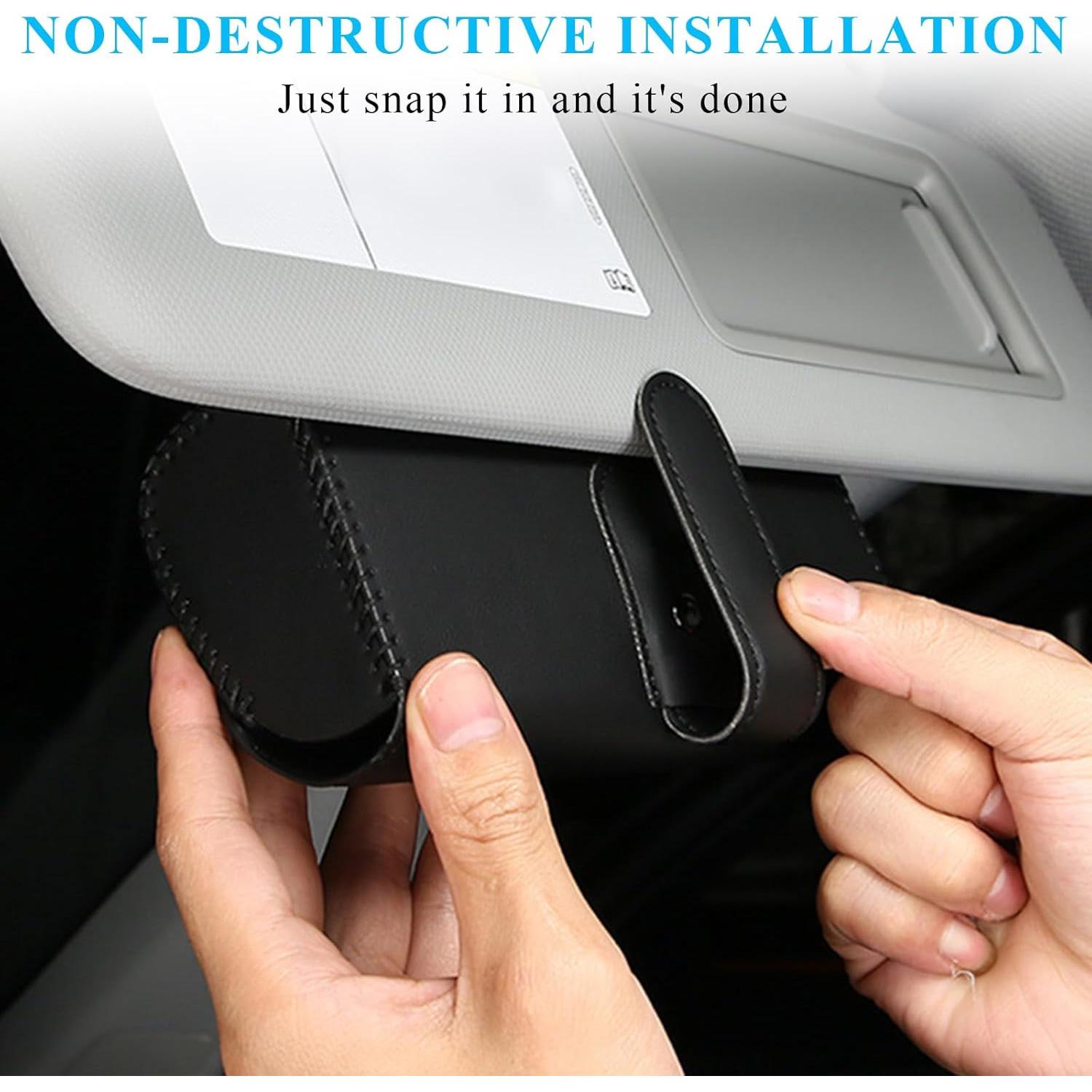 Soporte de Gafas de Sol Sylvil para Visera de Coche Negro