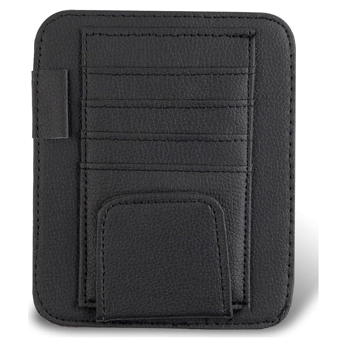 Organizador de Visera de Coche Ferianl - Cuero PU Negro 15.5x12.4cm