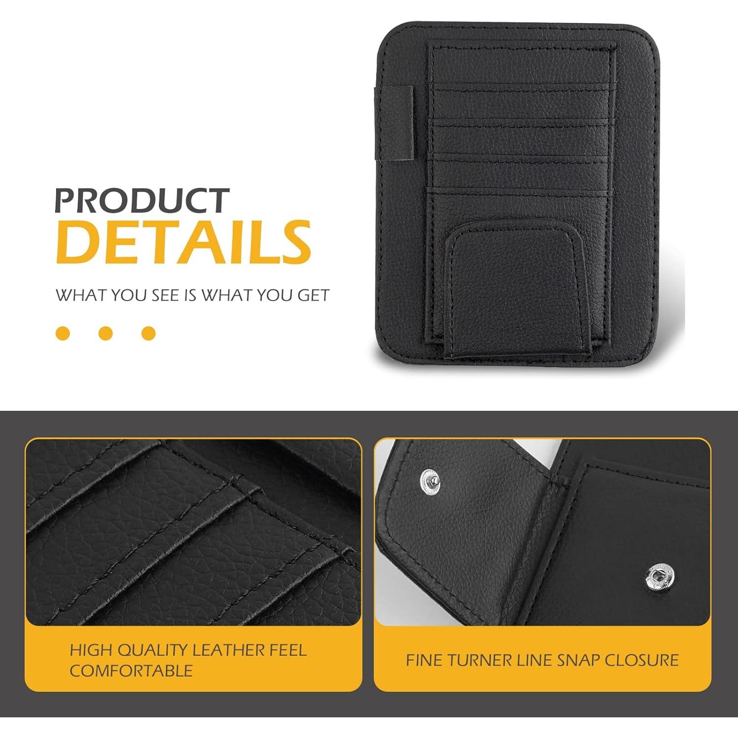 Organizador de Visera de Coche Ferianl - Cuero PU Negro 15.5x12.4cm