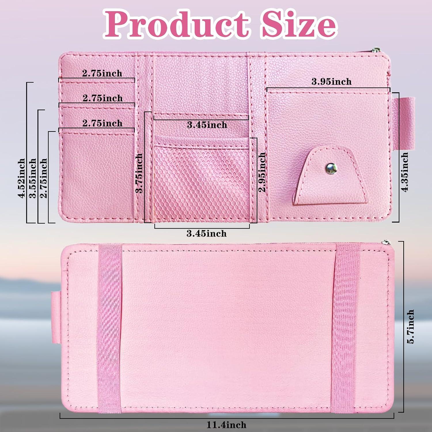 Organizador de Visera Solar Rosa Kitnish - Almacenamiento para Gafas y Documentos