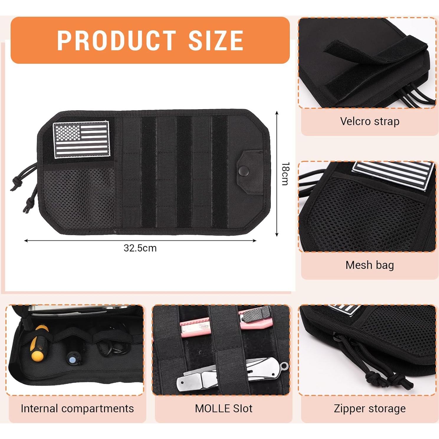 Organizador de Visera de Coche Quuztao 32.5x18cm con Cremallera