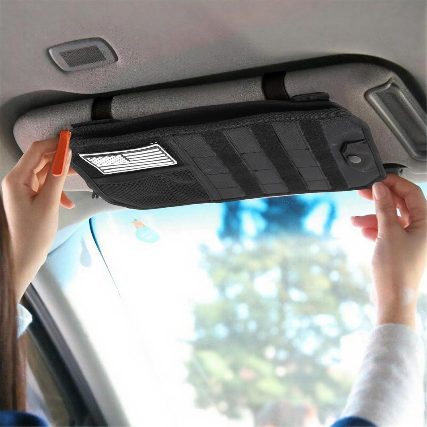 Organizador de Visera de Coche Quuztao 32.5x18cm con Cremallera