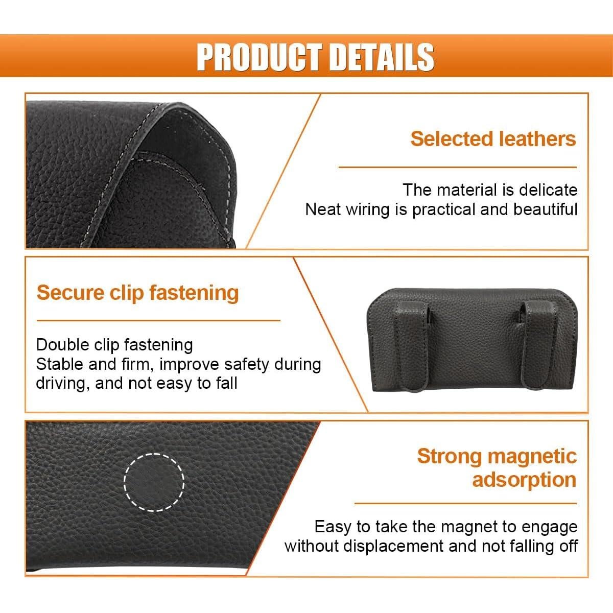 Soporte de Gafas de Sol LHDOS para Visera de Coche Negro