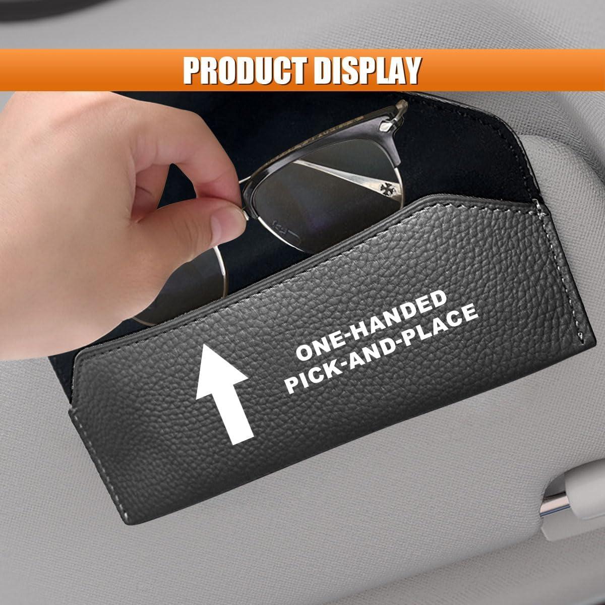 Soporte de Gafas de Sol LHDOS para Visera de Coche Negro