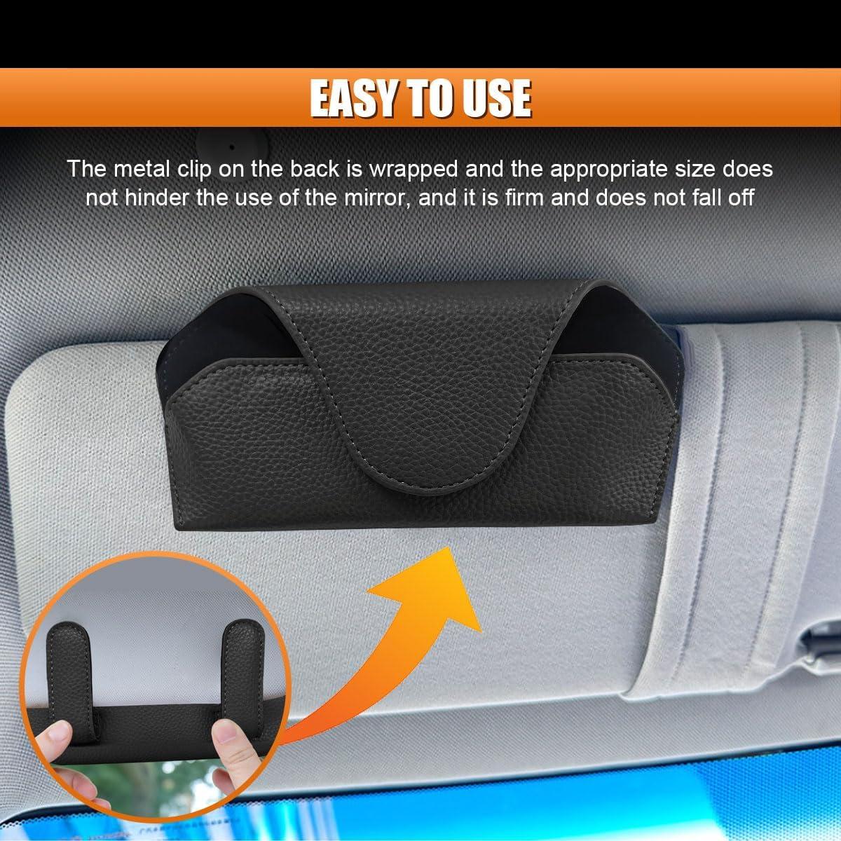 Soporte de Gafas de Sol LHDOS para Visera de Coche Negro