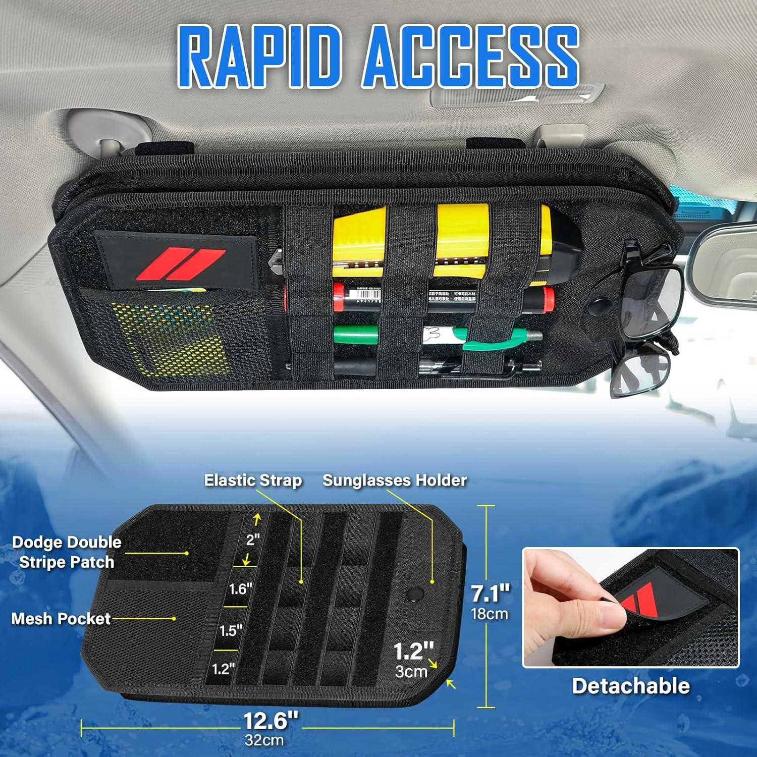 Organizador de Visera Solar REMOCH para Dodge Charger y SUVs