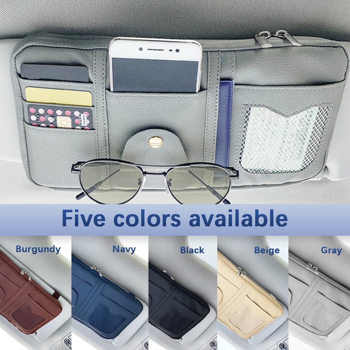 Organizador de Visera de Coche Norkmdi Gris con Múltiples Bolsillos