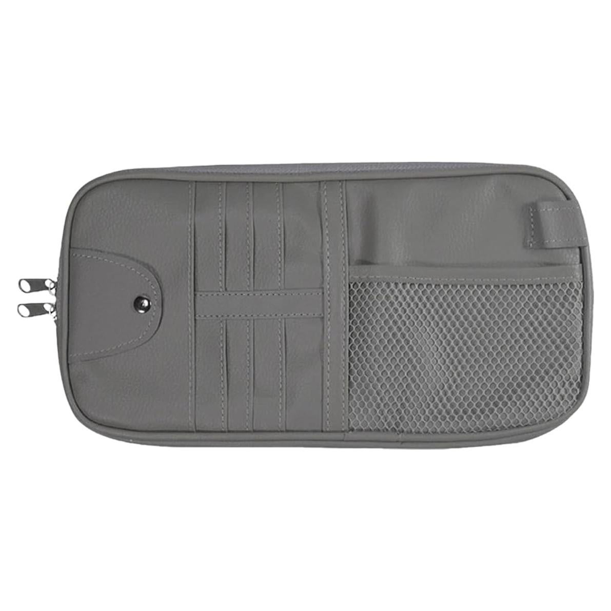Organizador de Visera Solar ZIMISI para Coche - Cuero PU Gris