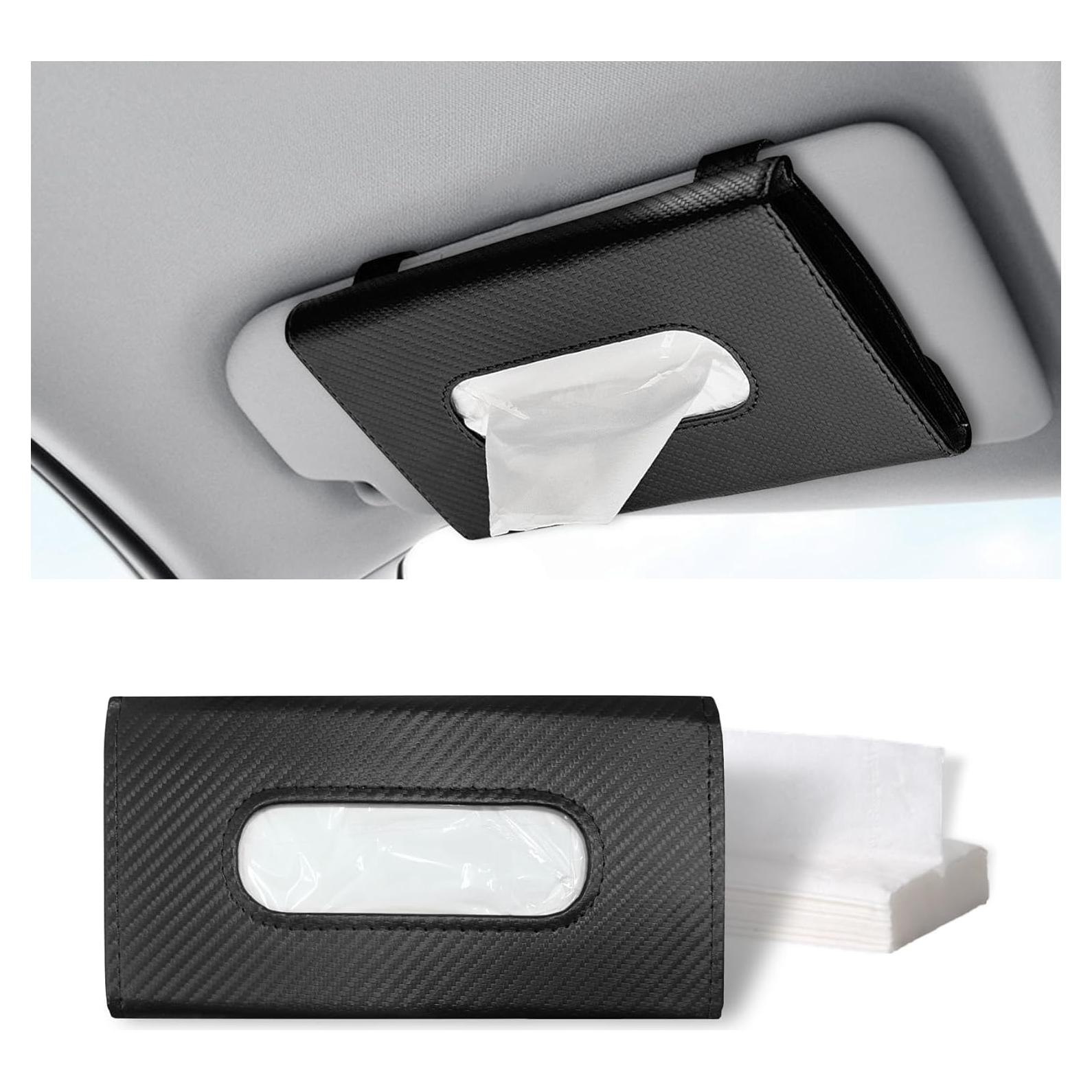 Soporte de Tejidos para Auto ASUBHA - Cuero Negro 23x13 cm