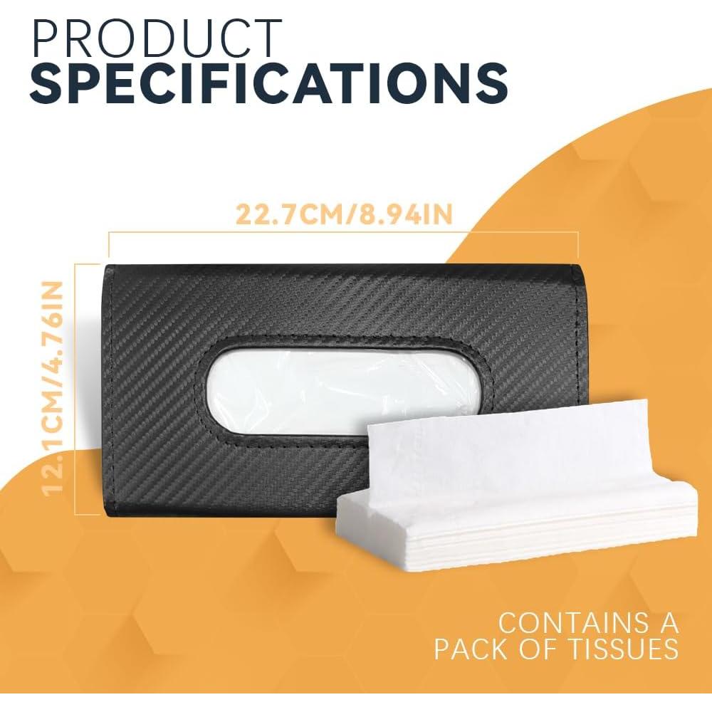 Soporte de Tejidos para Auto ASUBHA - Cuero Negro 23x13 cm