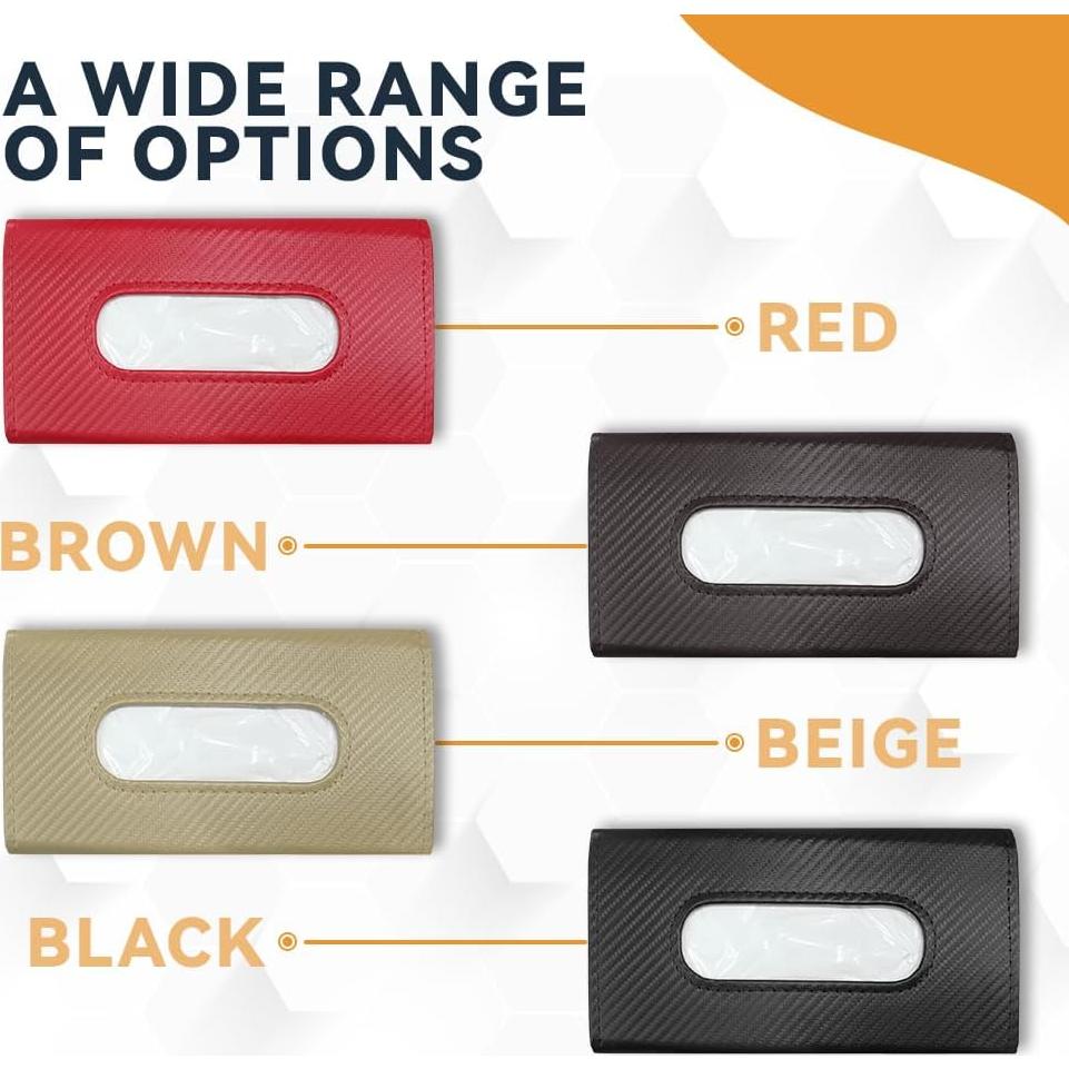 Soporte de Tejidos para Auto ASUBHA - Cuero Negro 23x13 cm