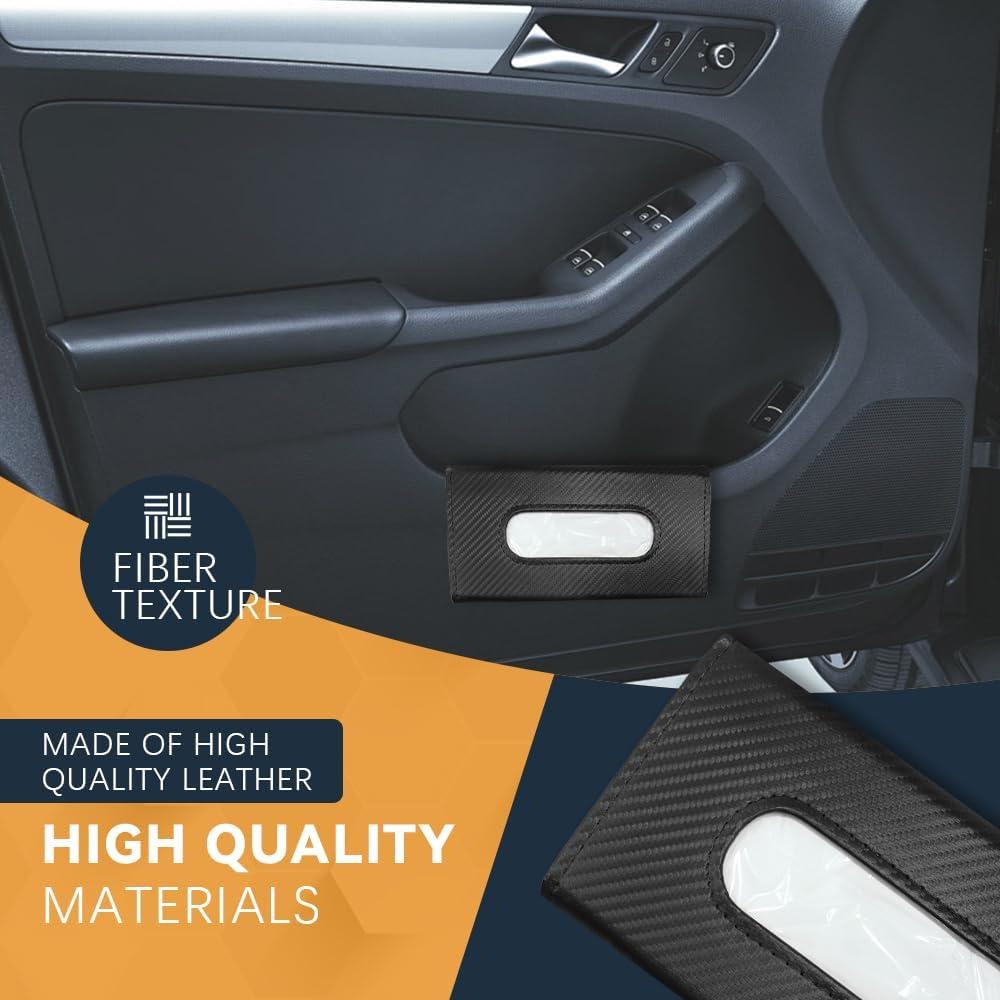 Soporte de Tejidos para Auto ASUBHA - Cuero Negro 23x13 cm