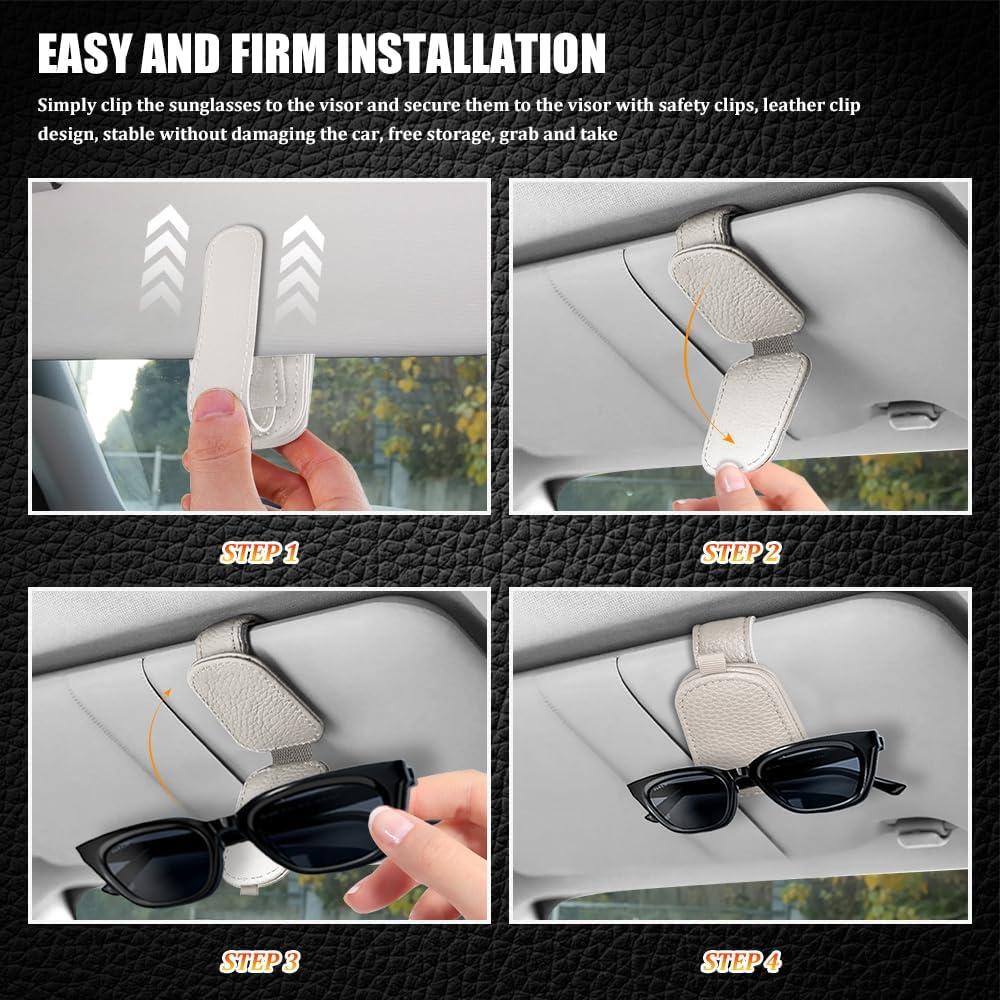 Soporte de Gafas de Coche QZTYTY Magnético 2PCS Gris