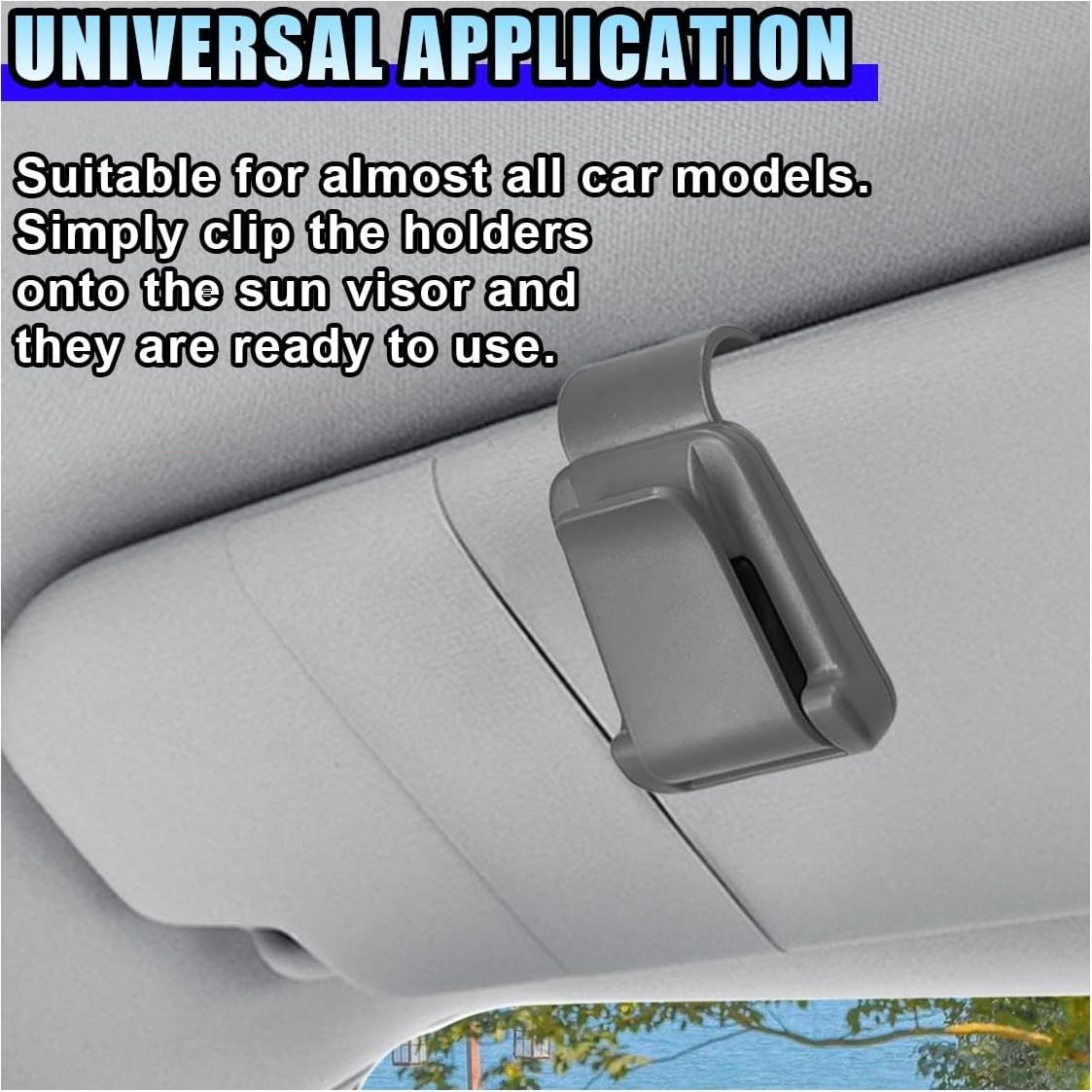 Soporte de Gafas de Sol para Coche LHDOS Gris - Organizador Visera