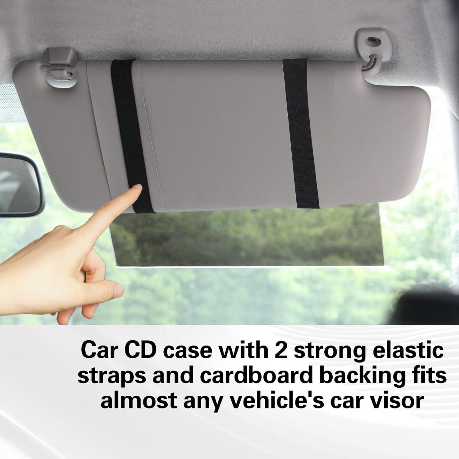 Soporte de CD TIESOME para coche con 12 fundas y bolsillo malla