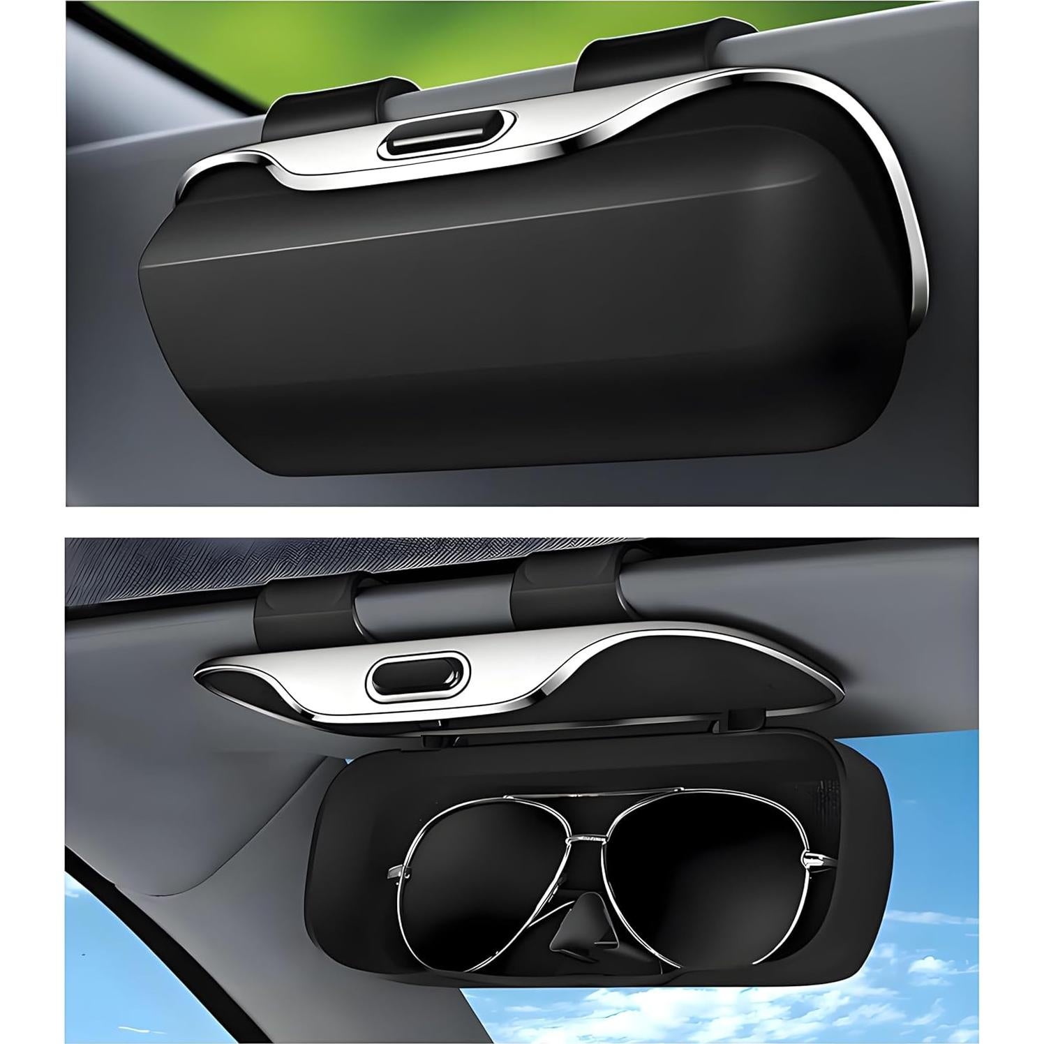 Soporte de Gafas de Sol GDQ para Visera de Coche Gris