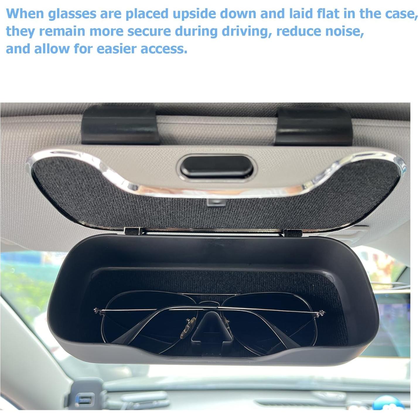 Soporte de Gafas de Sol GDQ para Visera de Coche Gris