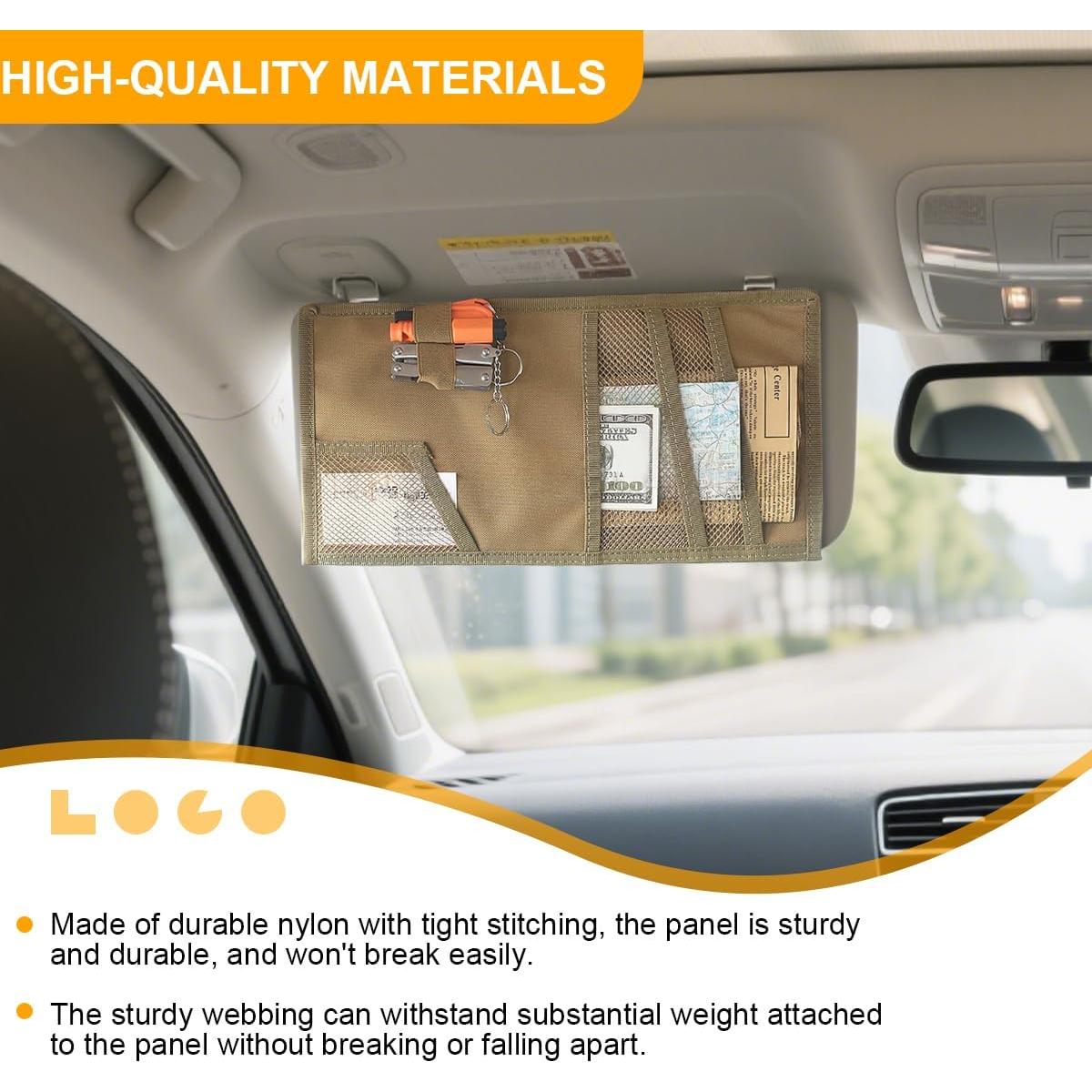 Organizador de Visera Solar TNAIYH Caqui 35.6x34.8cm