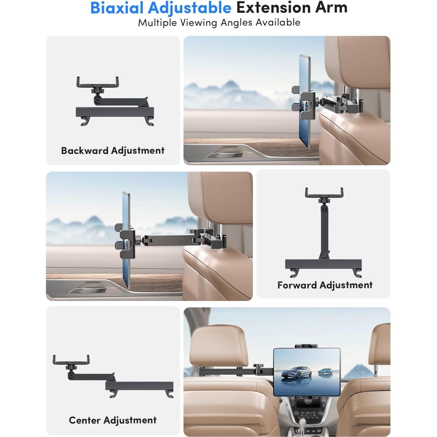 Soporte para Tablet ELWEY Ajustable para Reposacabezas Coche