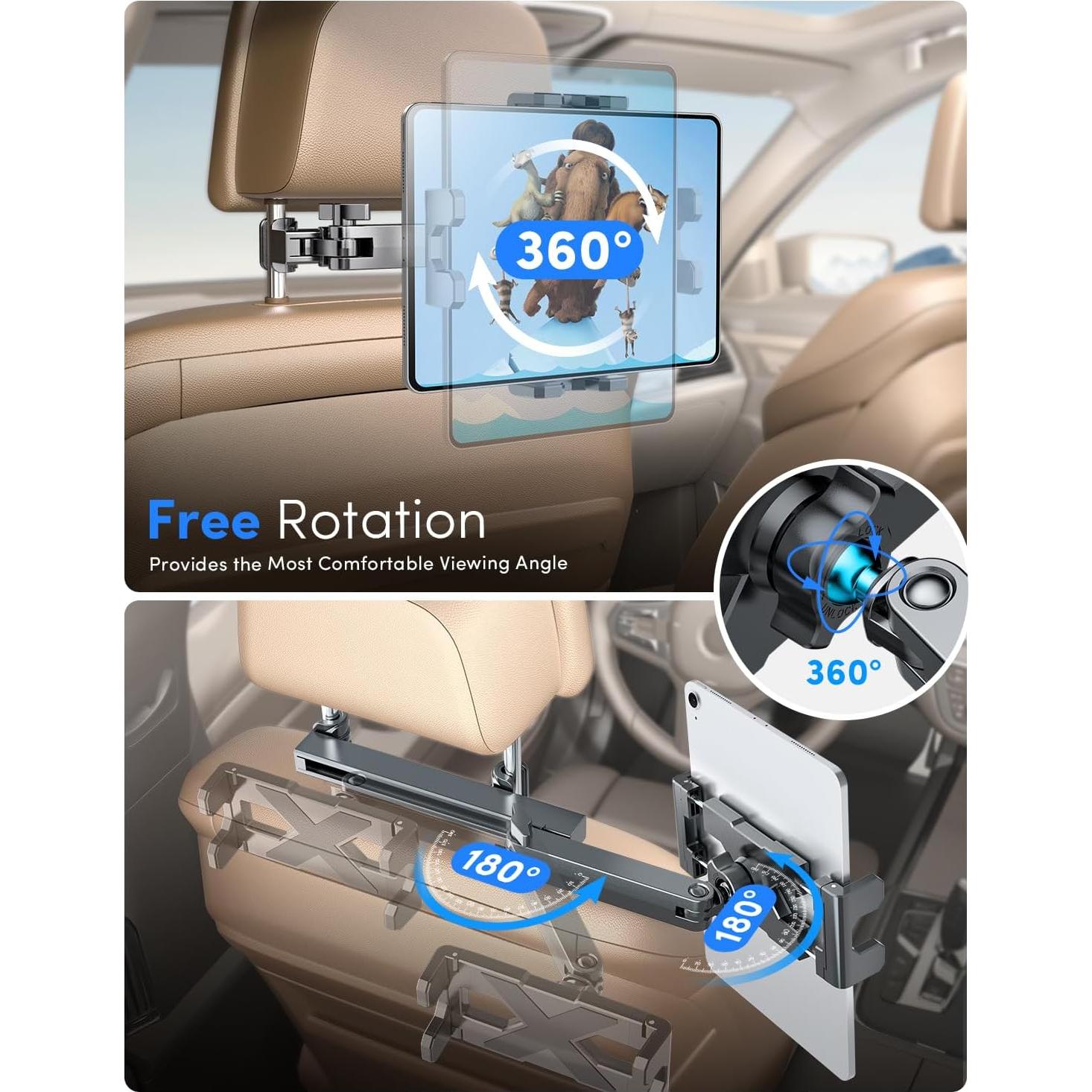 Soporte para Tablet ELWEY Ajustable para Reposacabezas Coche