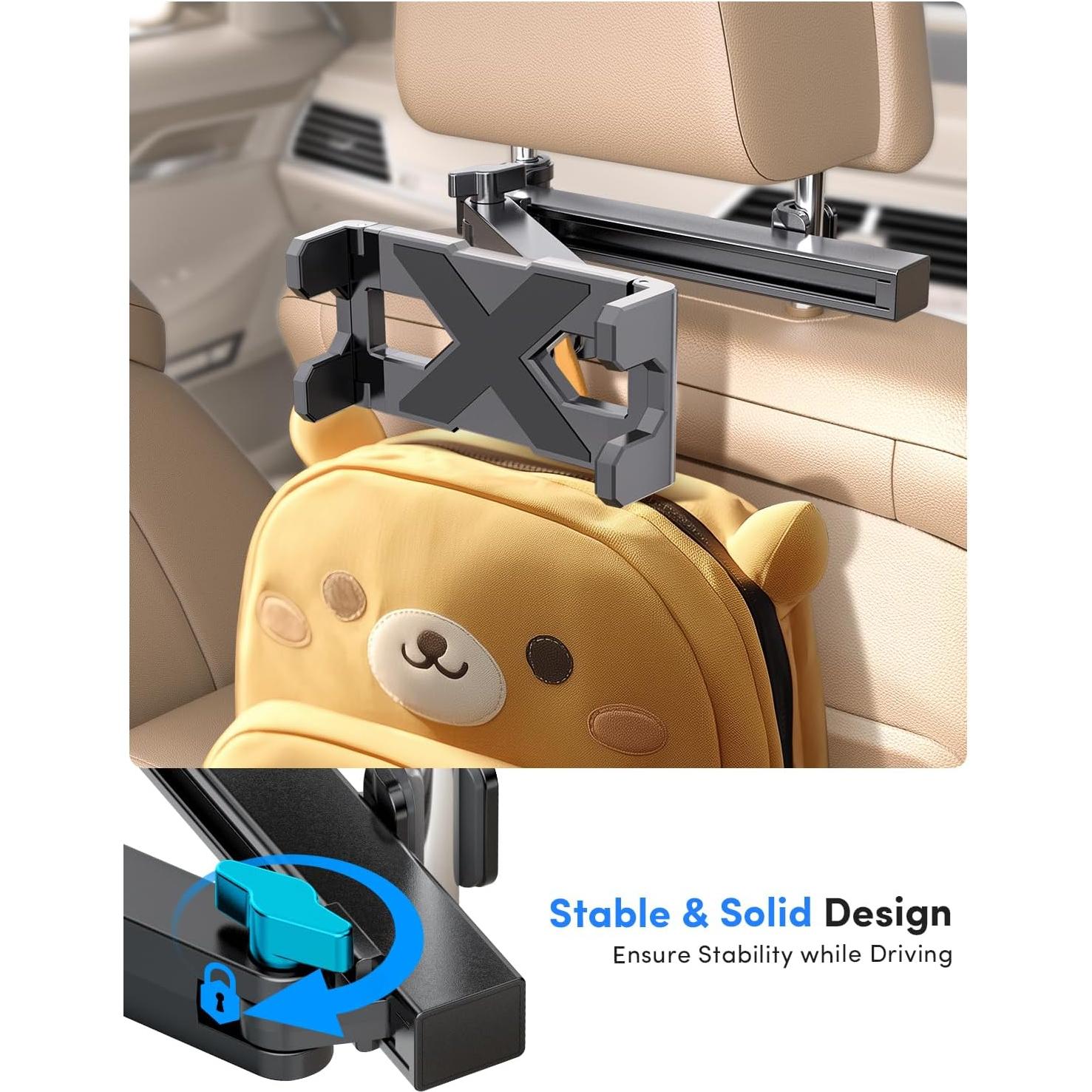 Soporte para Tablet ELWEY Ajustable para Reposacabezas Coche