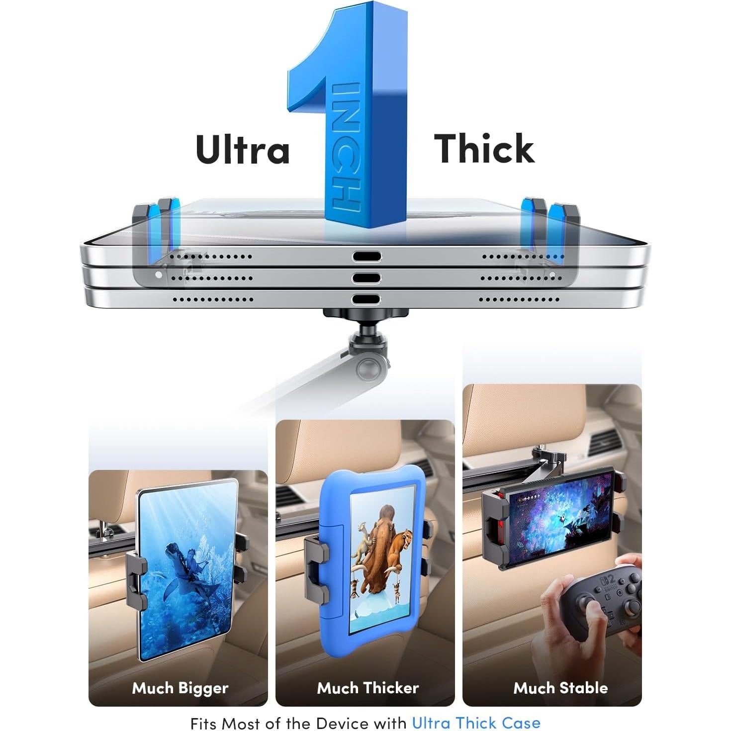 Soporte para Tablet ELWEY Ajustable para Reposacabezas Coche